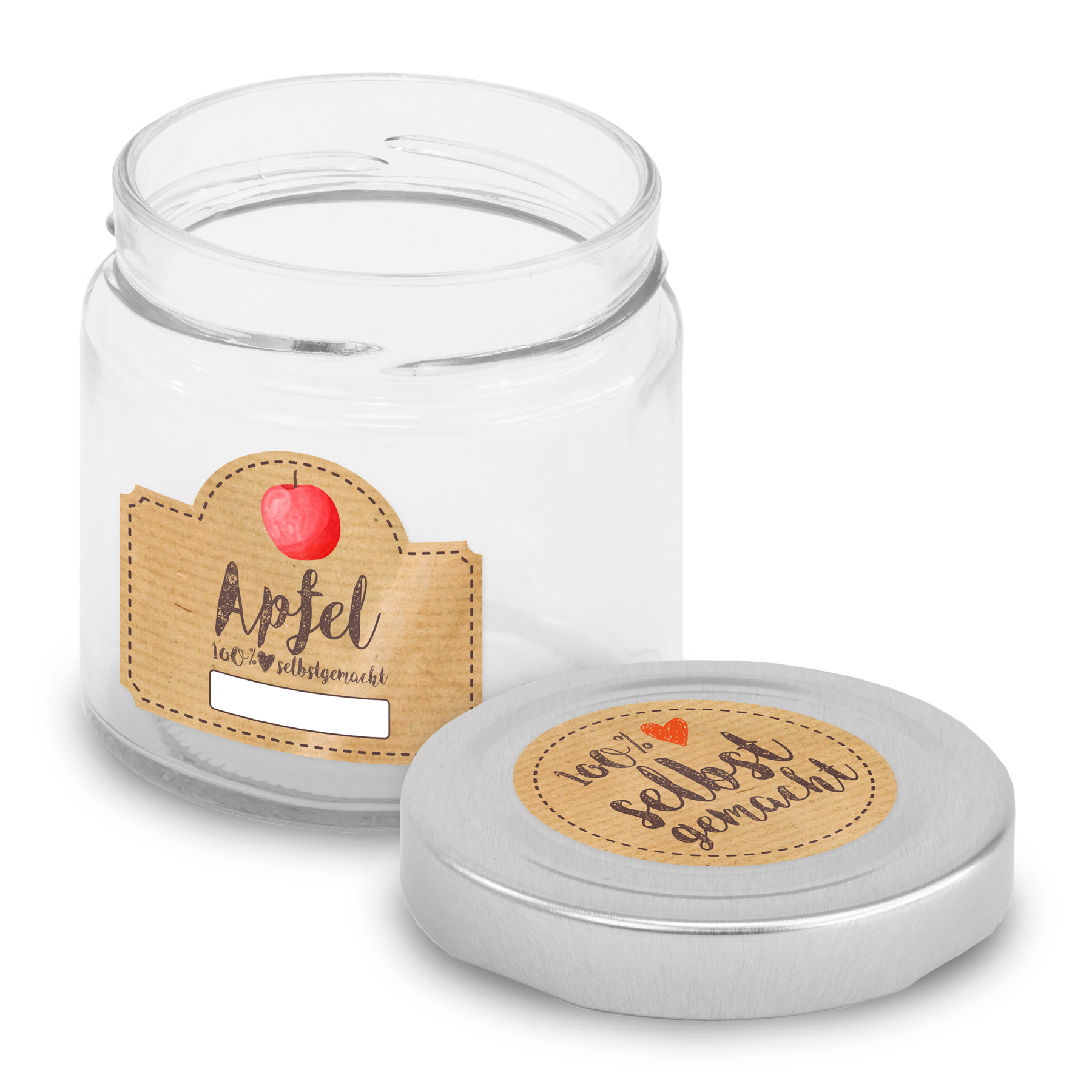 itenga Set 10 Marmeladengl�ser rund 212ml mit Sticker AP...