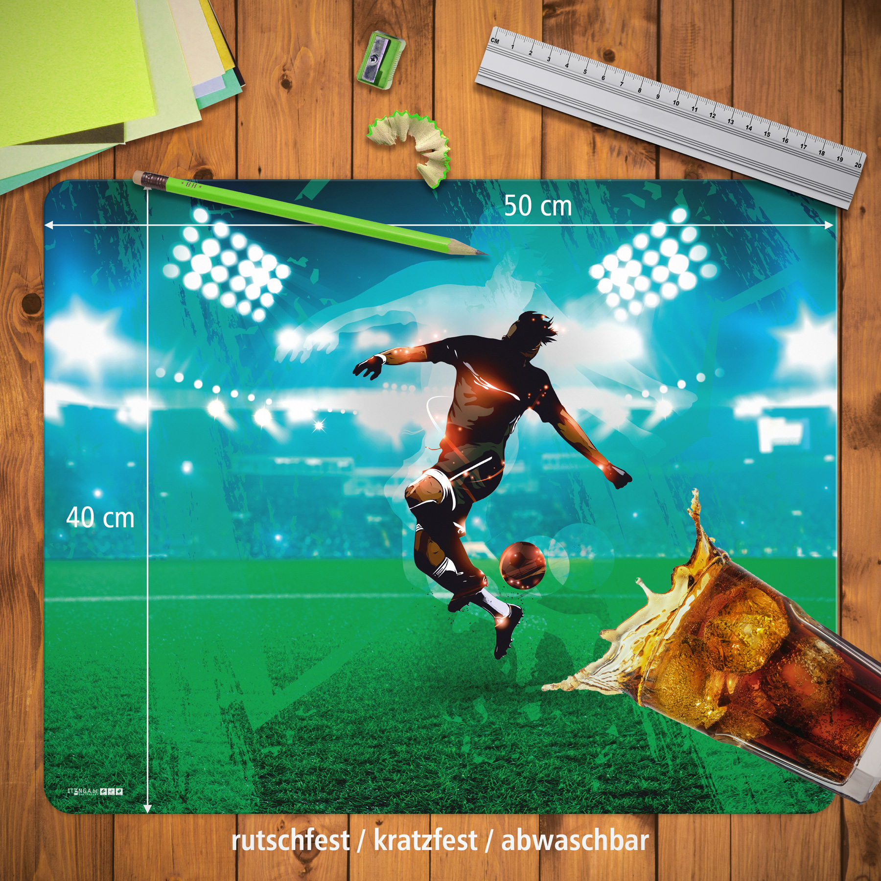 itenga Deluxe Schreibtischunterlage Fu�baller 50x40 cm ...