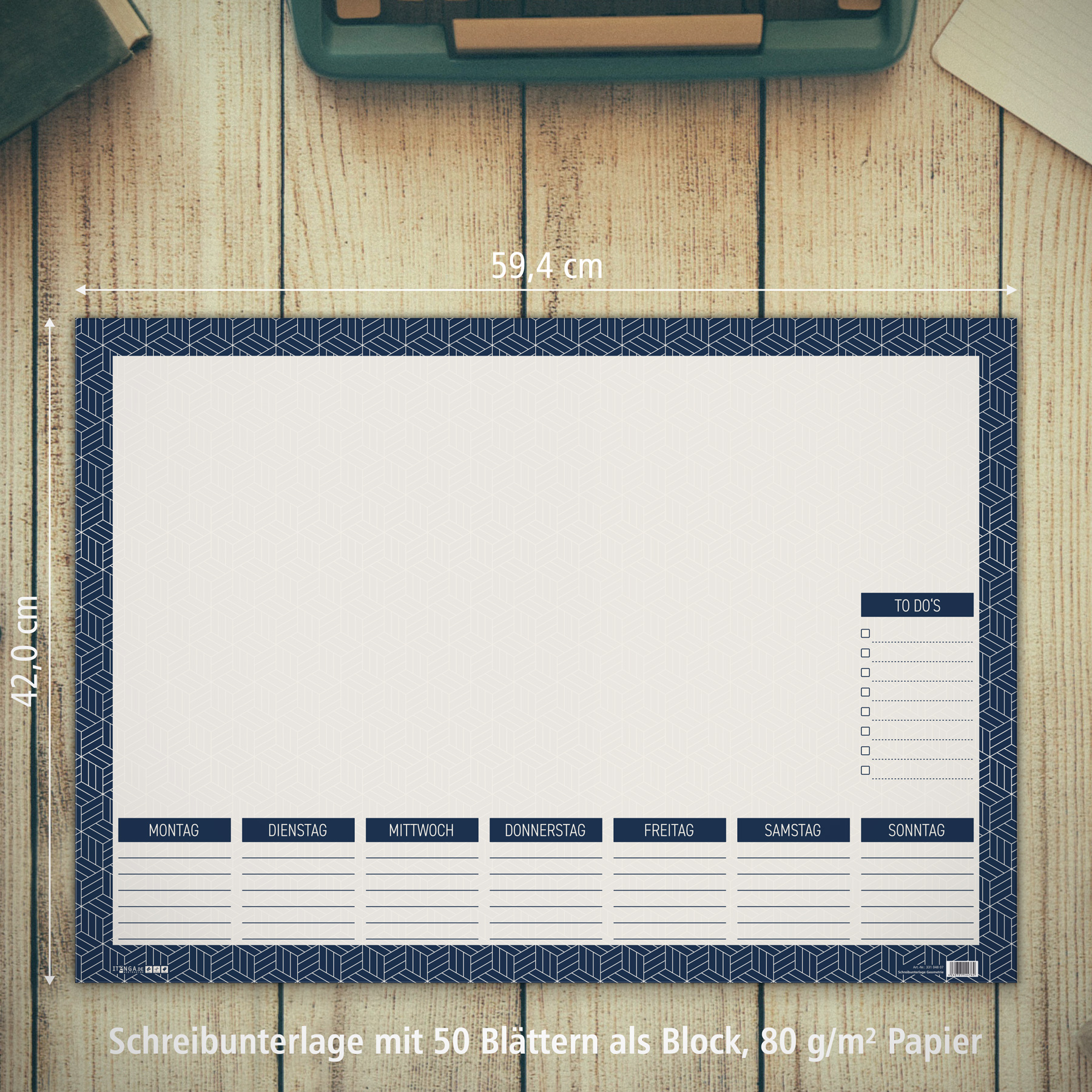 itenga Schreibtischunterlage Muster Abstrakt geometrisch...