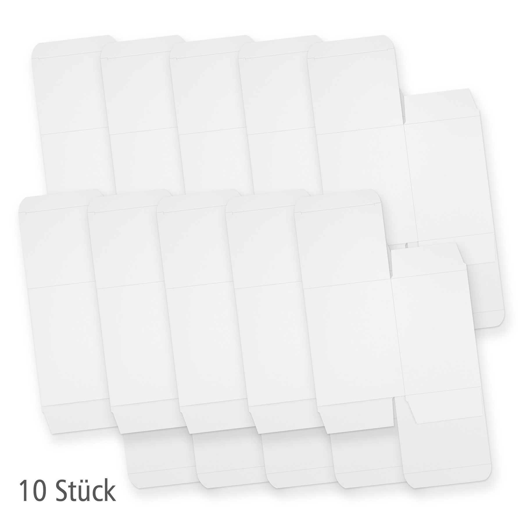 10x itenga Faltschachtel eckig aus Karton 9x812cm wei� G...