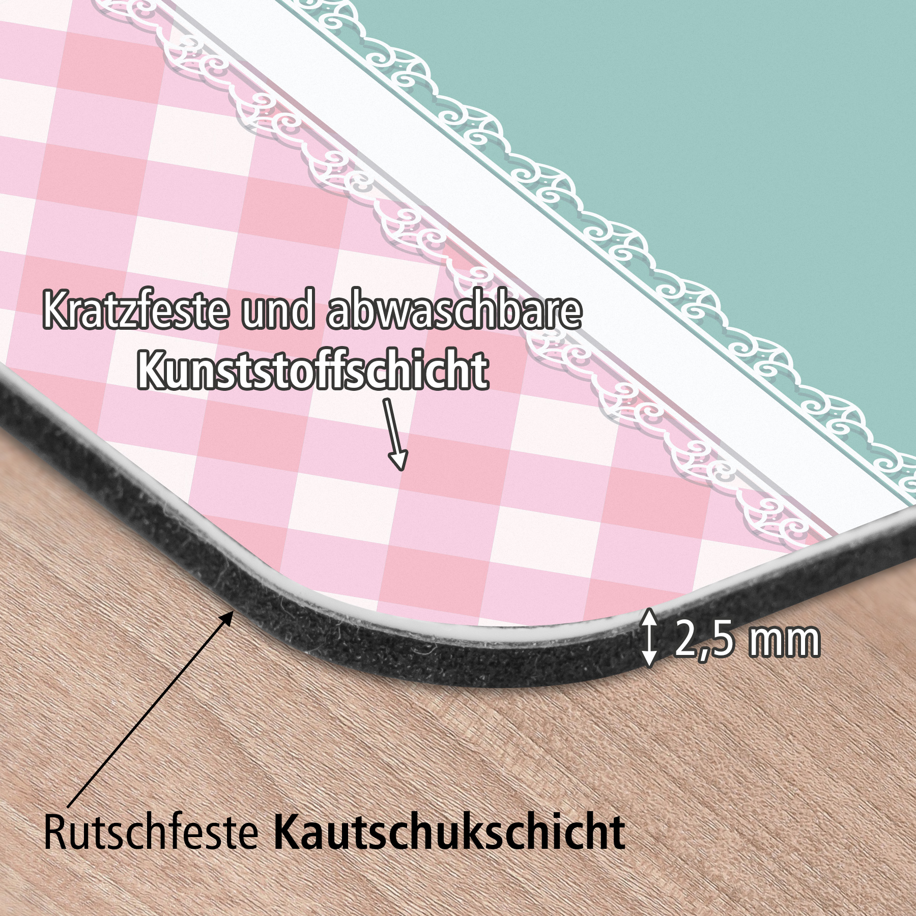 itenga Deluxe Schreibtischunterlage Pferde 50x40 cm aus...