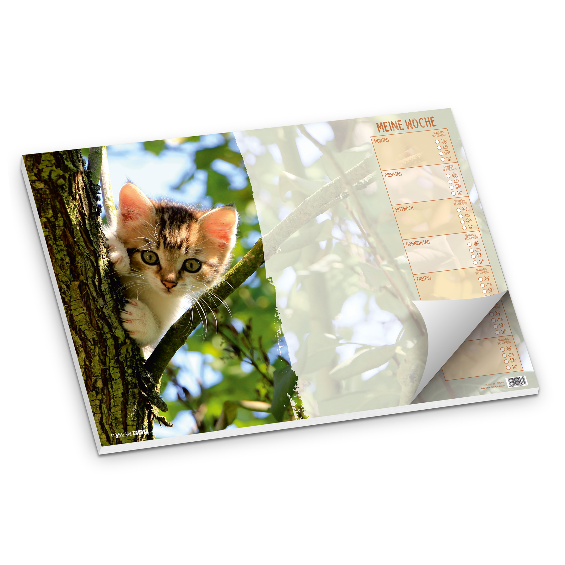 itenga Schreibtischunterlage f�r Kinder KATZE DIN A3 50 ...