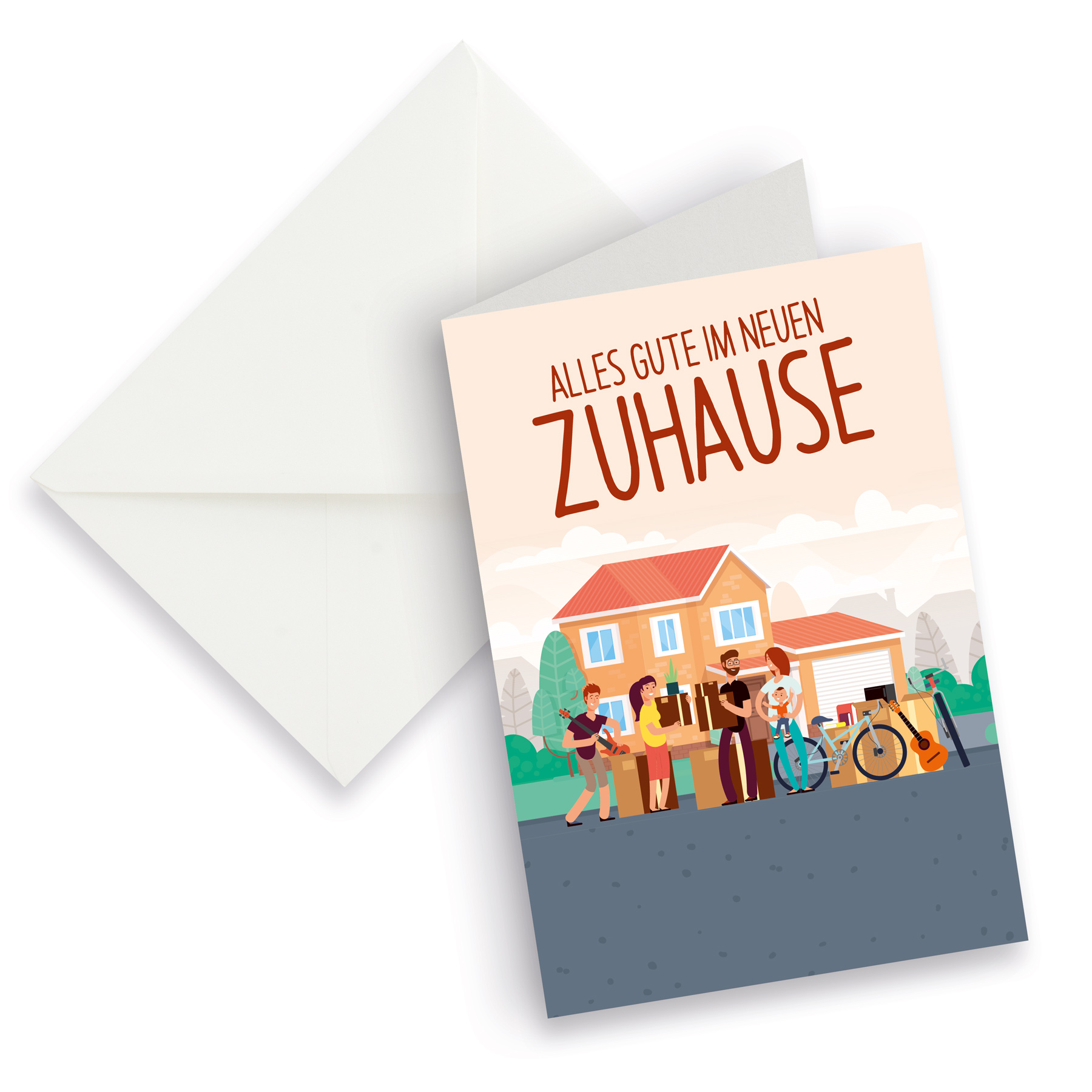 itenga XXL Klappkarte DIN A4 Alles Gute im neuen Zuhause...