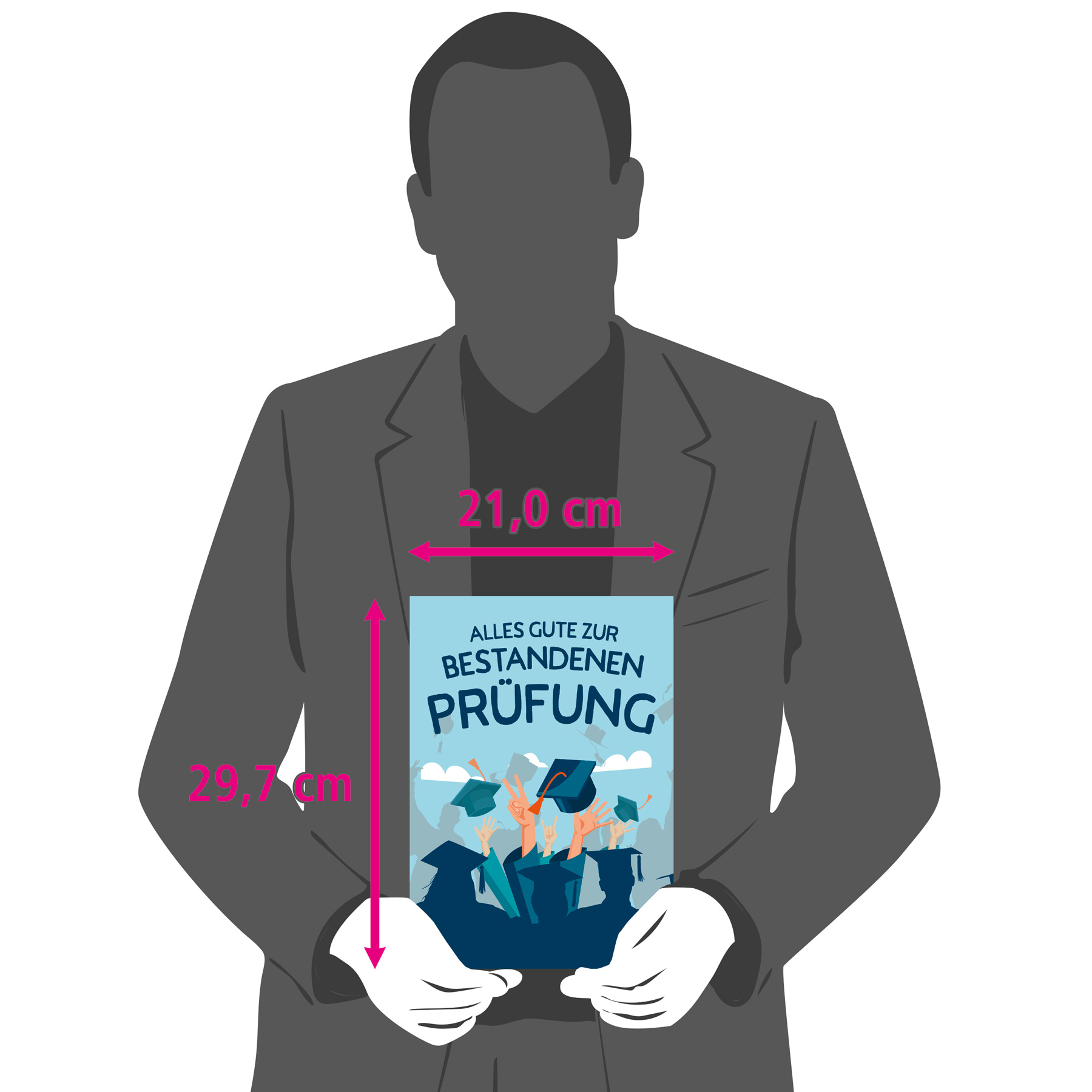 itenga XXL Klappkarte DIN A4 Alles Gute zur Pr�fung und ...