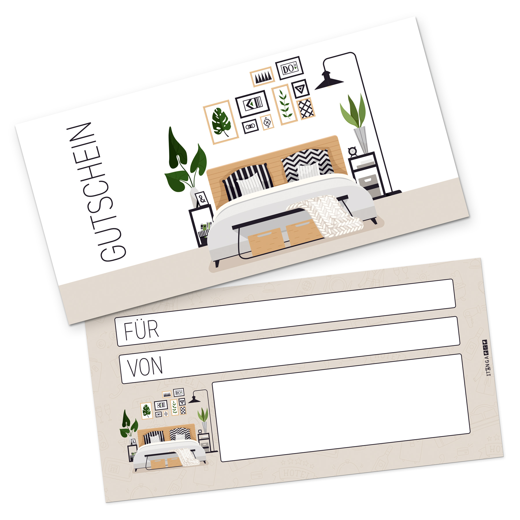 itenga Geschenkgutschein Hotel / �bernachtung Postkarte ...