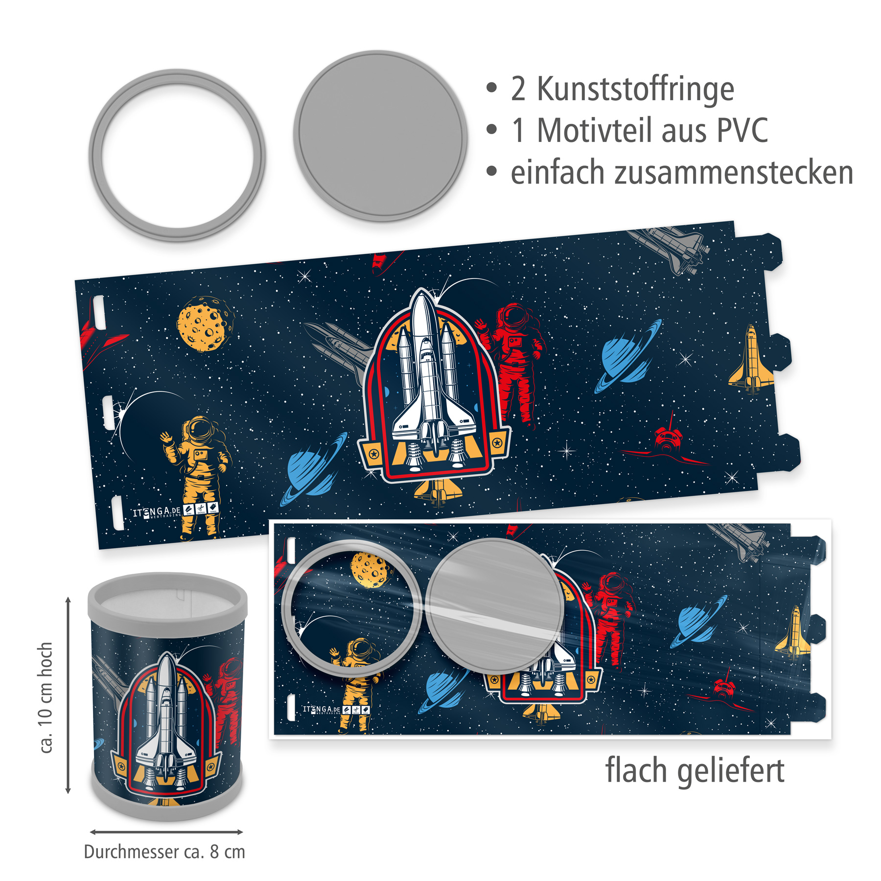 itenga Stiftek�cher Motiv Weltraum H�he 10 cm Durchmesse...