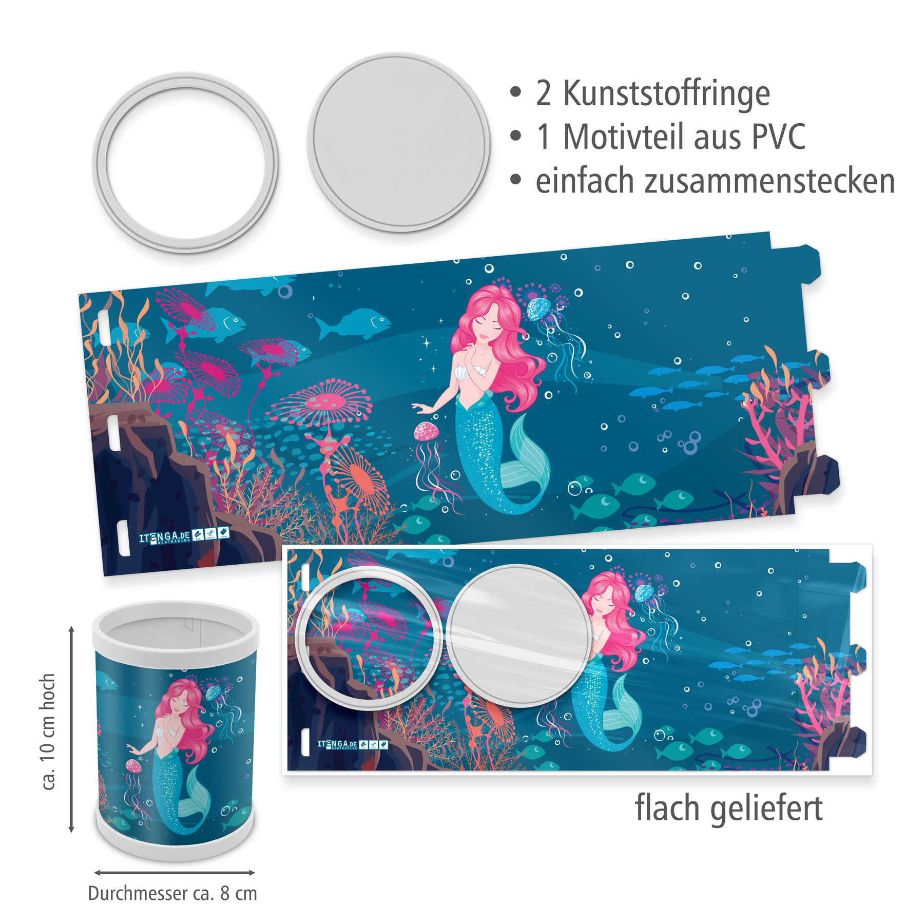 itenga Stiftek�cher Motiv Meerjungfrau H�he 10 cm Durchm...
