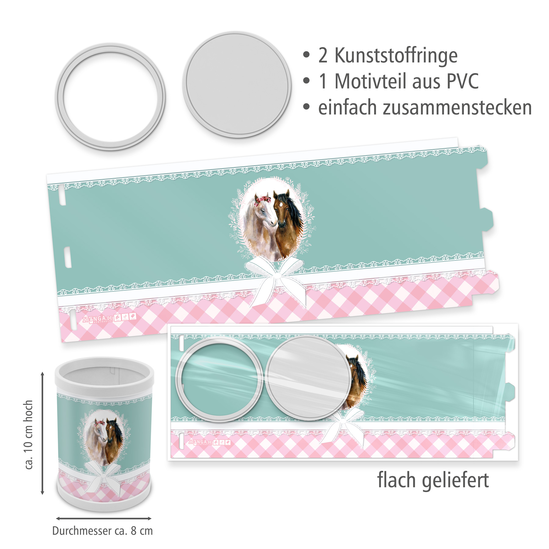 itenga Stiftek�cher Motiv Pferde H�he 10 cm Durchmesser ...
