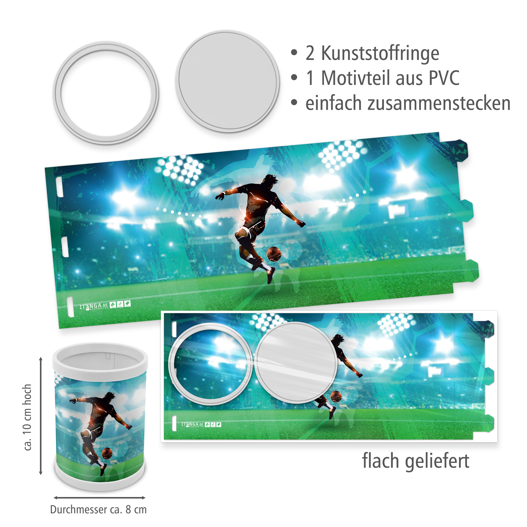 itenga Stiftek�cher Motiv Fu�ball H�he 10 cm Durchmesser...