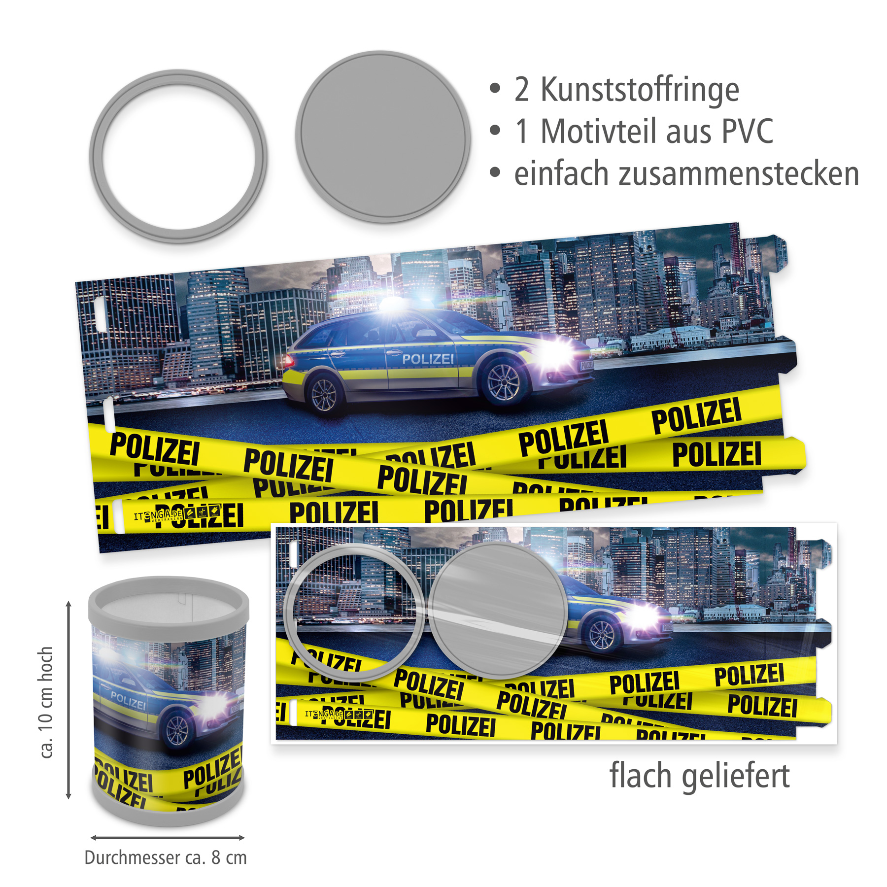 itenga Stiftek�cher Motiv Polizei H�he 10 cm Durchmesser...