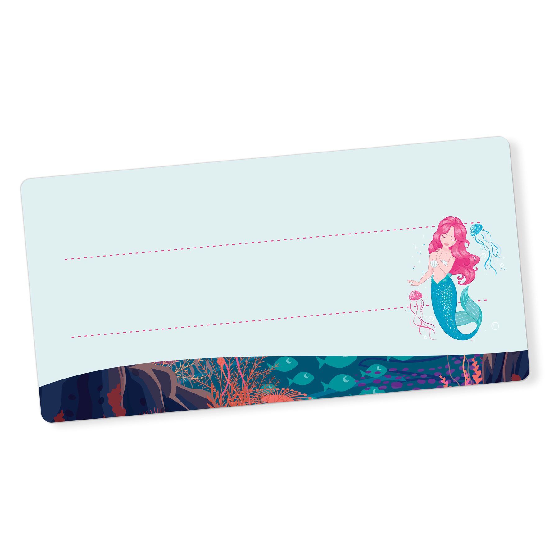 itenga 40x Buchetiketten Meerjungfrau 9x4,5cm Namensetik...
