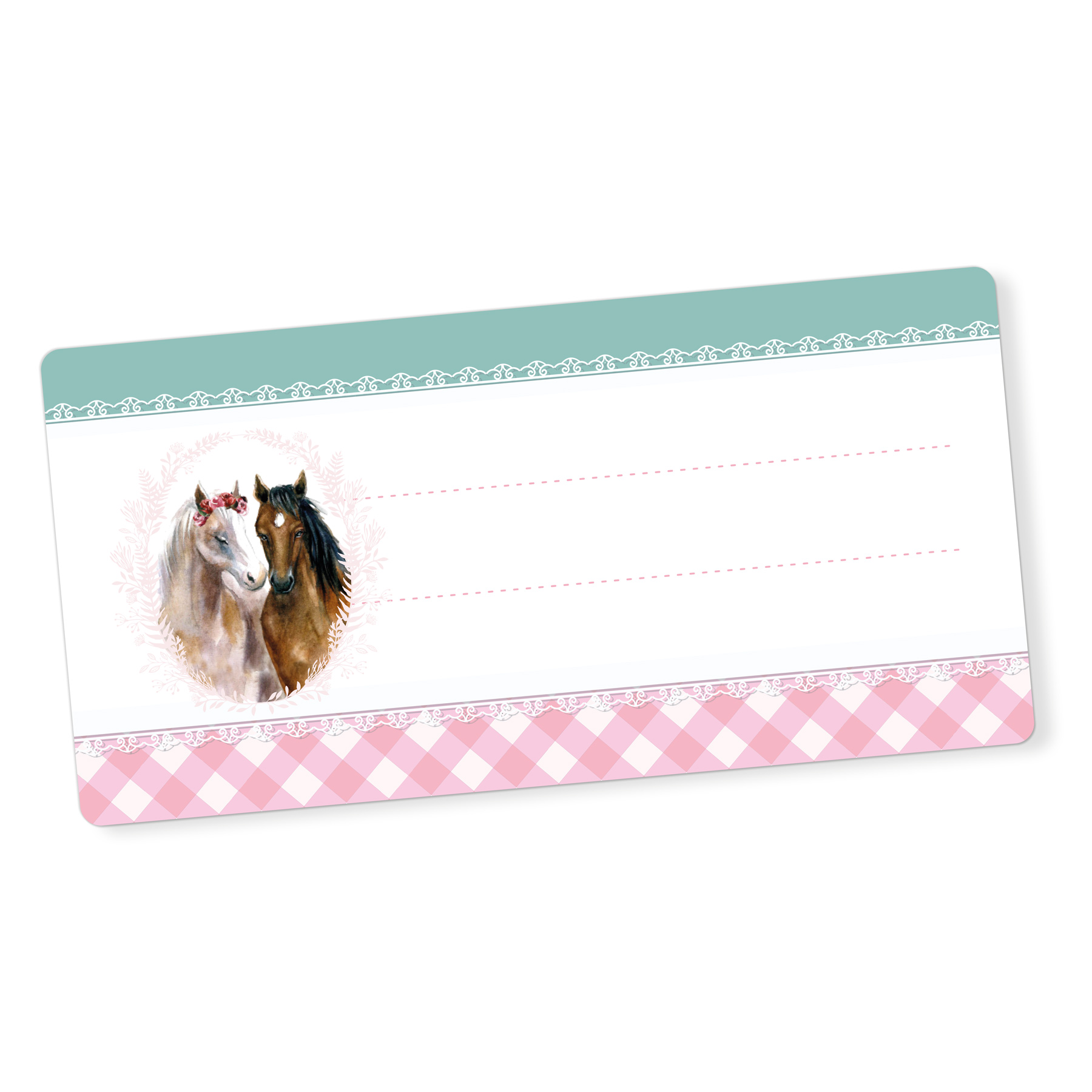 ITENGA 40x Buchetiketten Pferde 9x4,5cm Namensetiketten ...