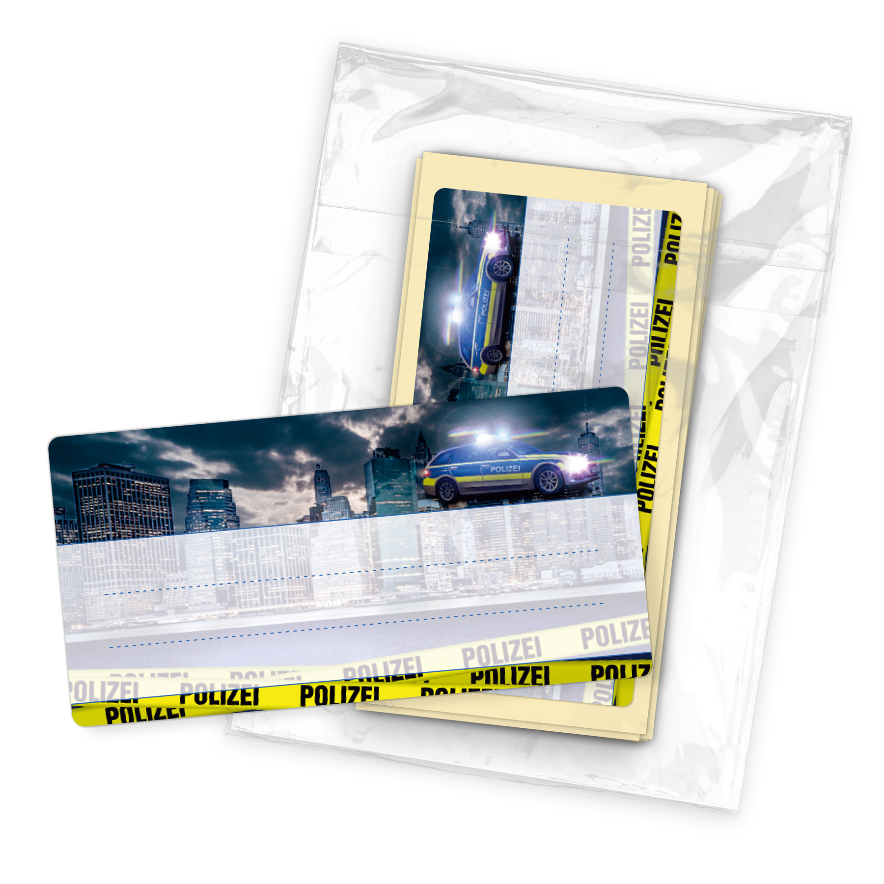 itenga 40x Buchetiketten Polizei 9x4,5cm Namensetiketten...
