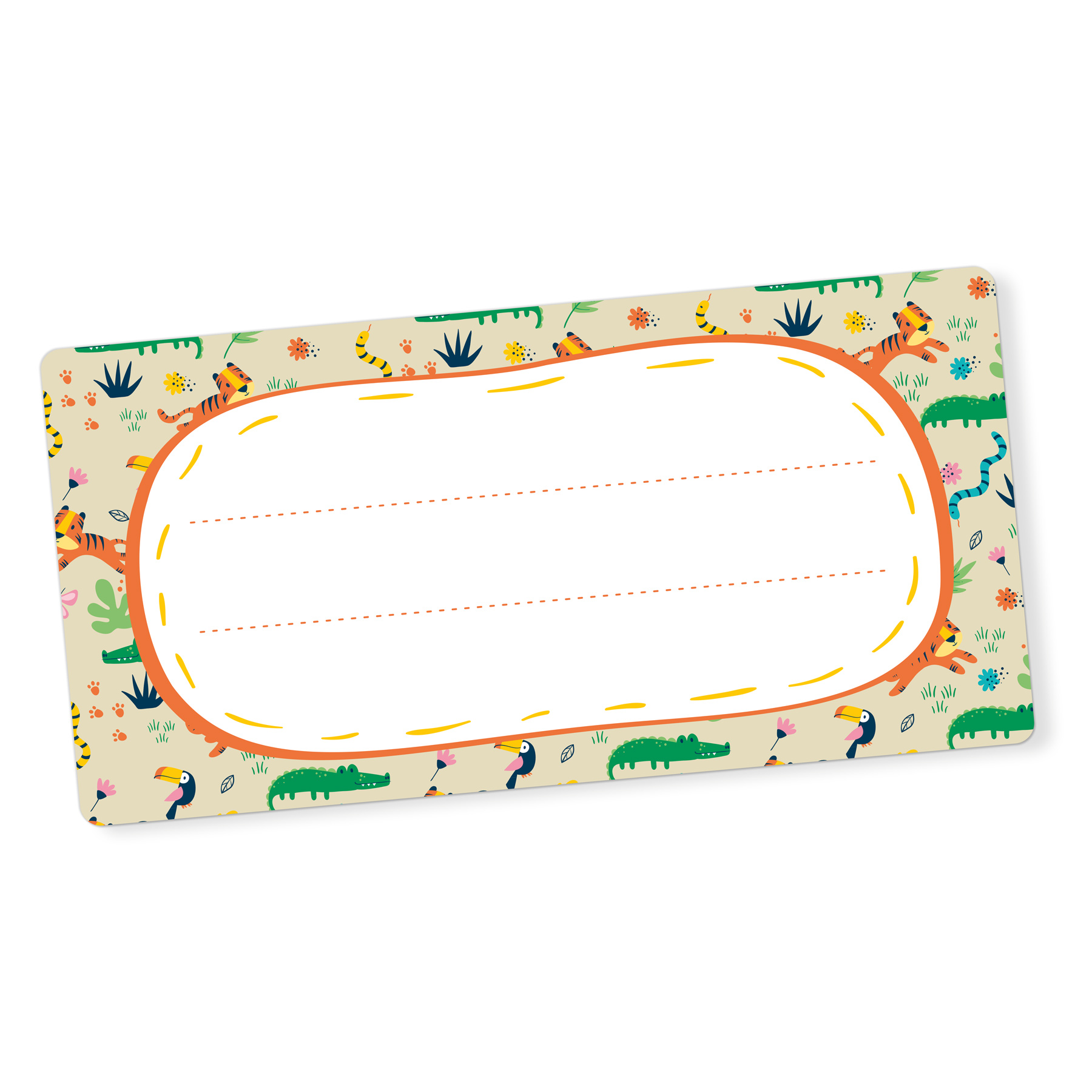 itenga 40x Buchetiketten Dschungeltiere 9x4,5cm Namenset...
