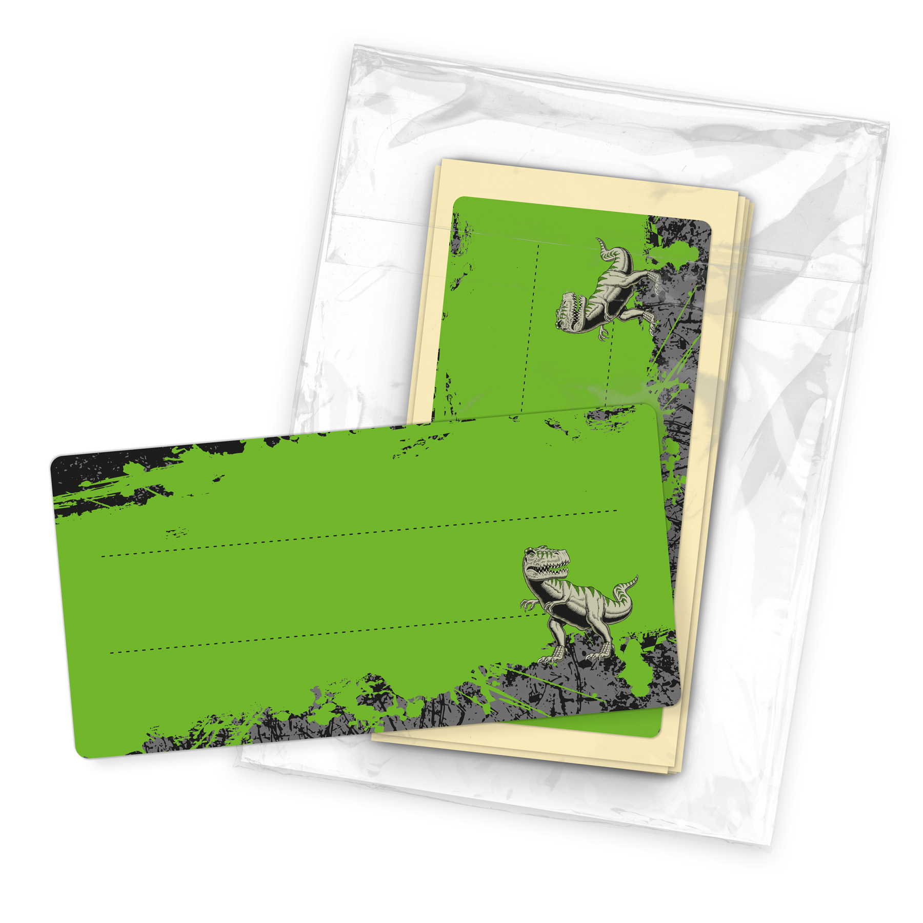 itenga 40x Buchetiketten T-REX 9x4,5cm Namensetiketten H...
