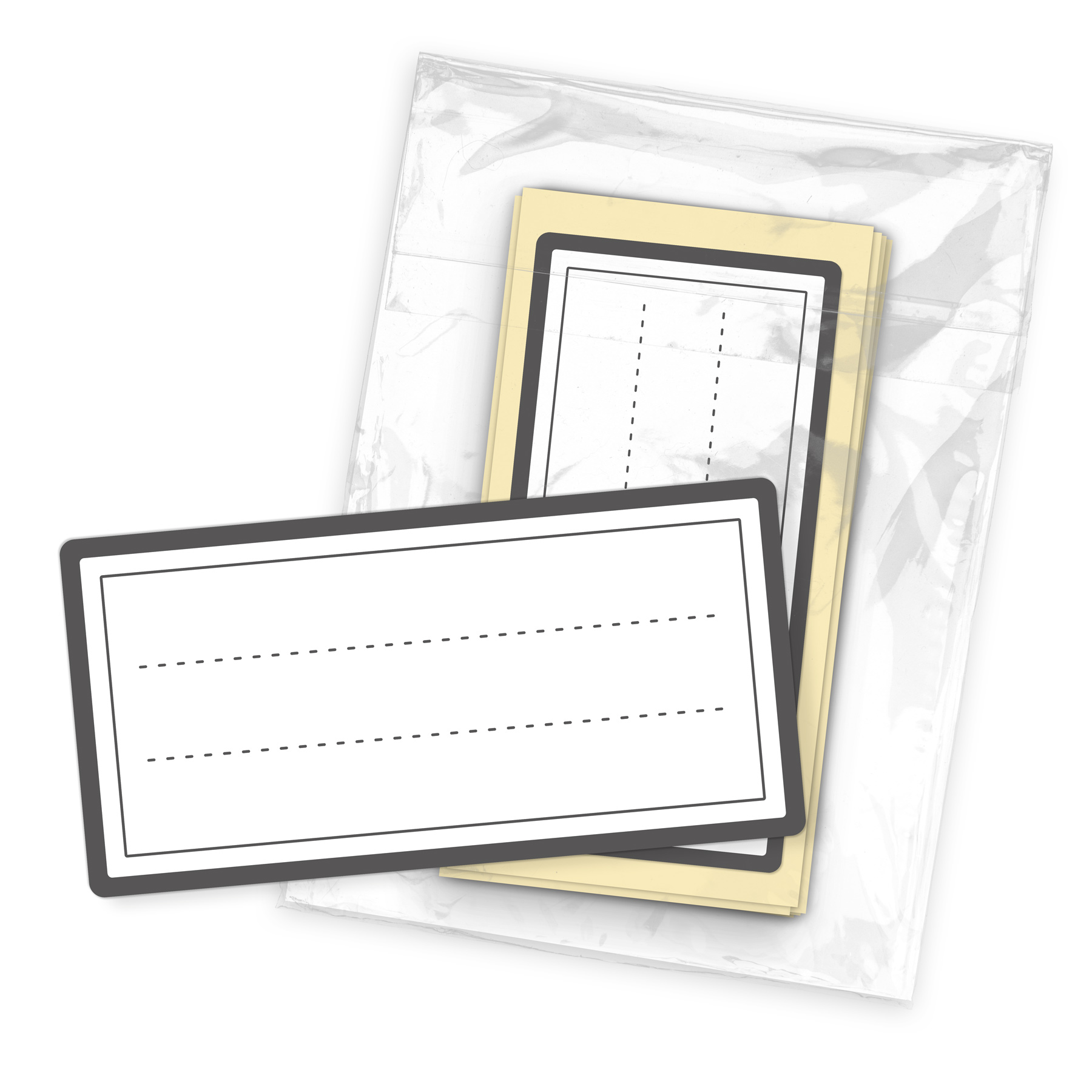itenga 40x Buchetiketten neutral grau 9x4,5cm Namenseti...