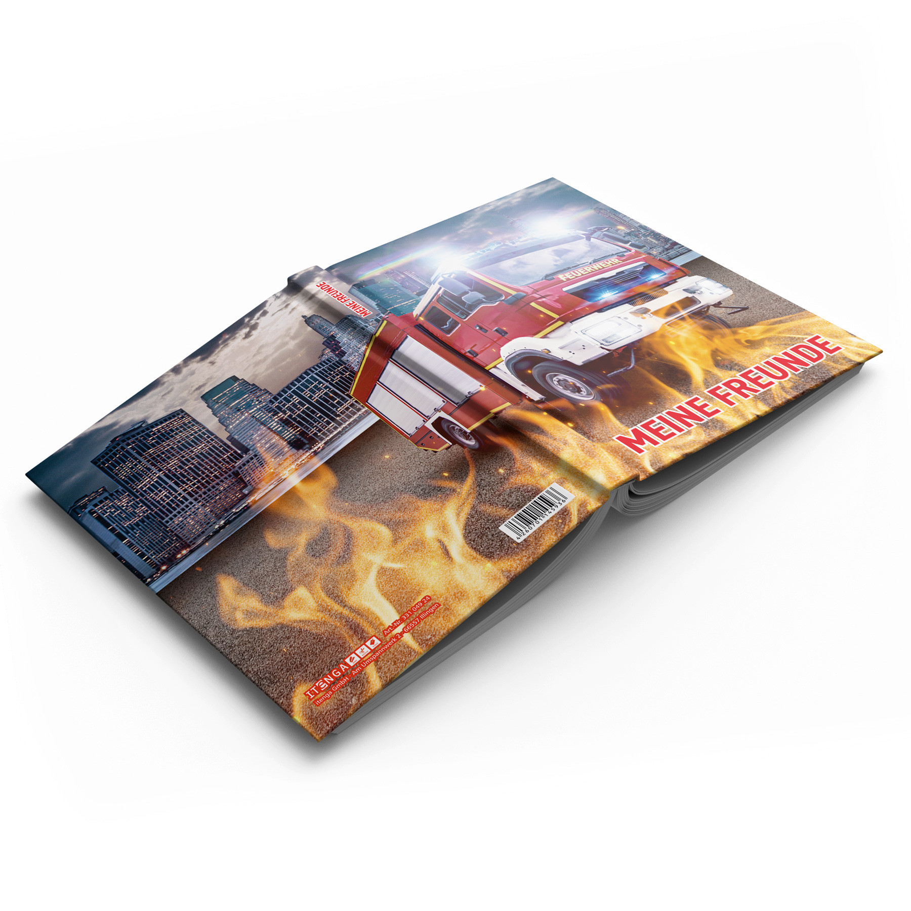 itenga Freundebuch Feuerwehr DIN A5, 88 Seiten 150g Natu...