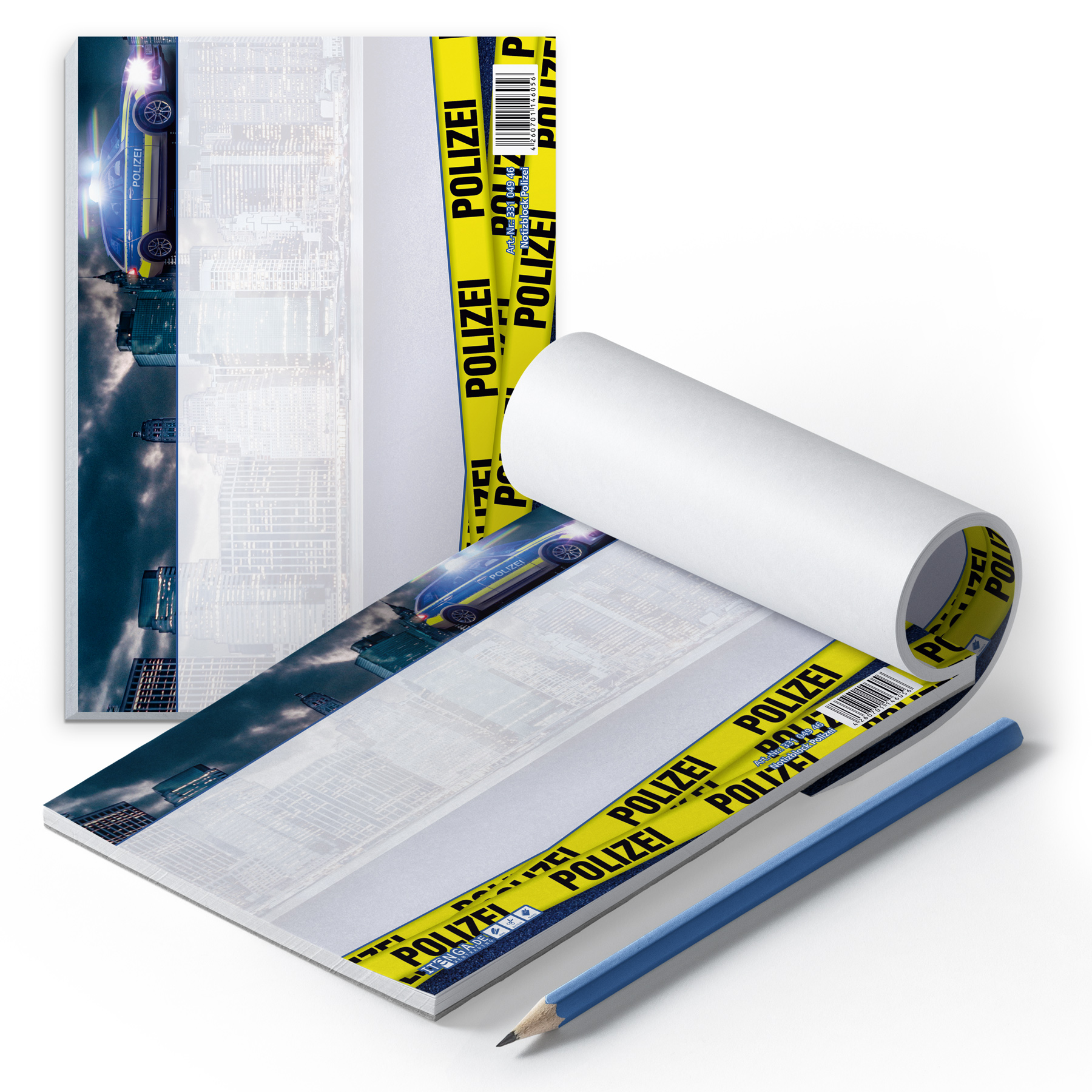 ITENGA Notizblock Polizei DIN A6 quer 50 Blatt