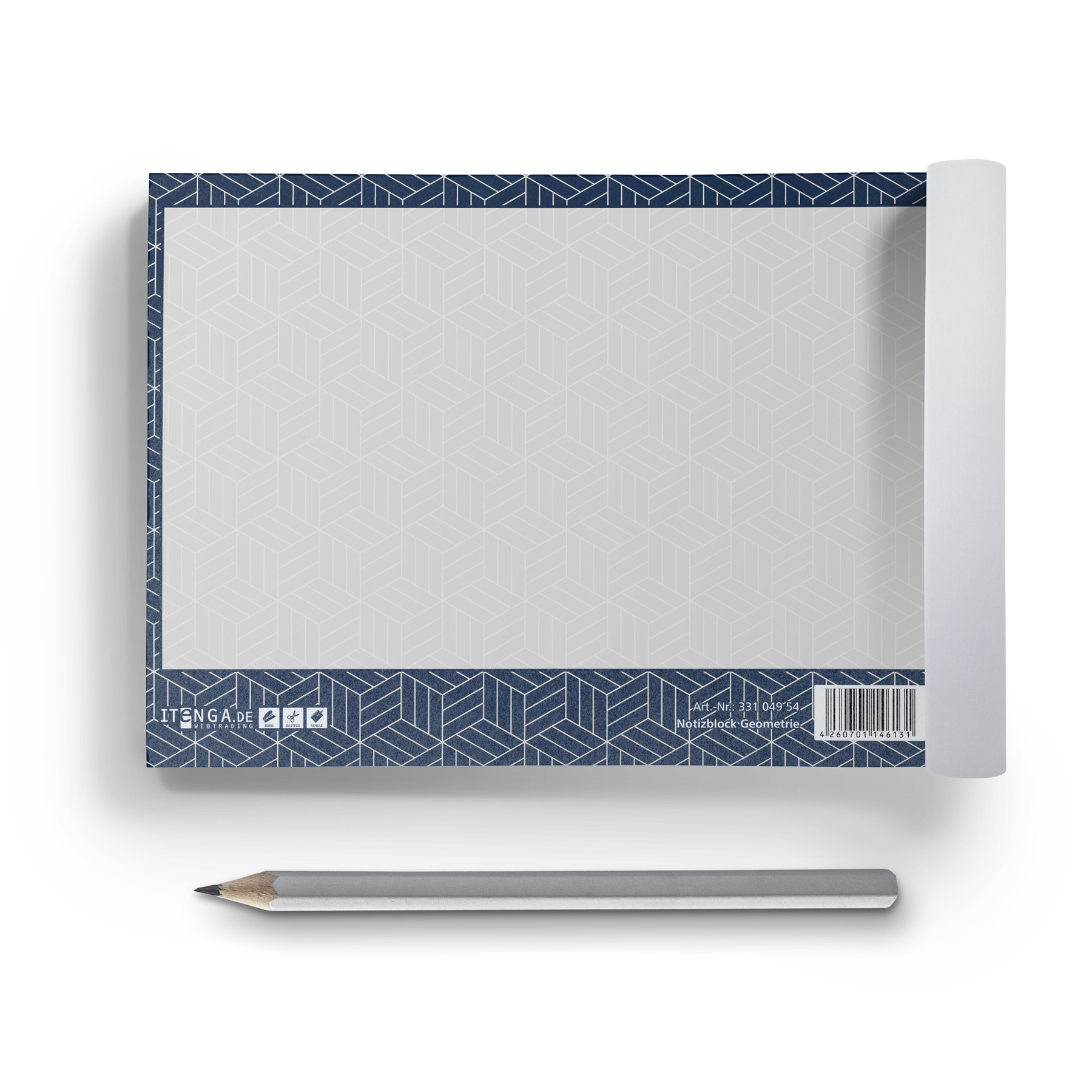 ITENGA Notizblock Geometrie DIN A6 quer 50 Blatt