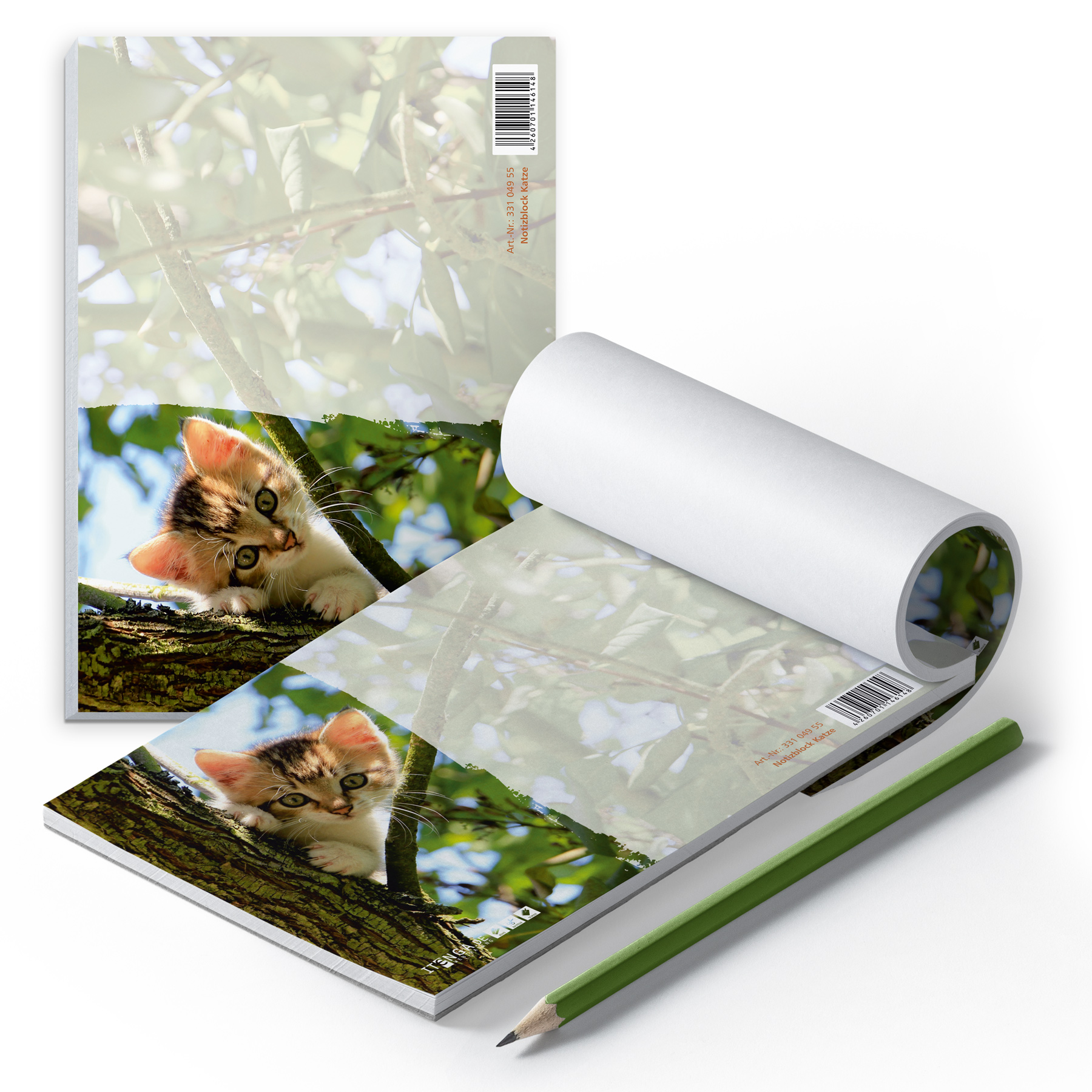 ITENGA Notizblock Katze DIN A6 quer 50 Blatt