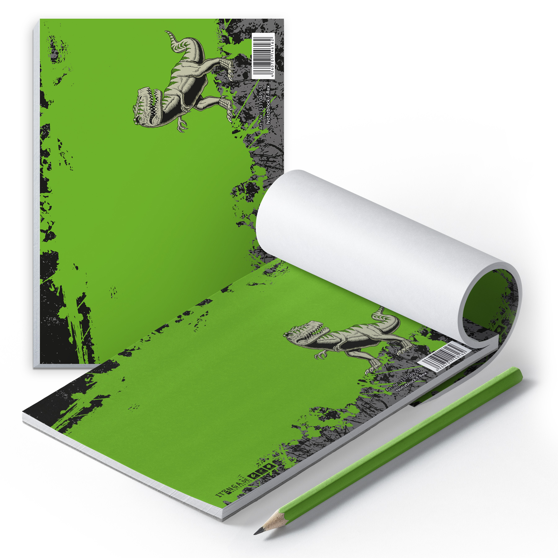 ITENGA Notizblock T-REX DIN A6 quer 50 Blatt