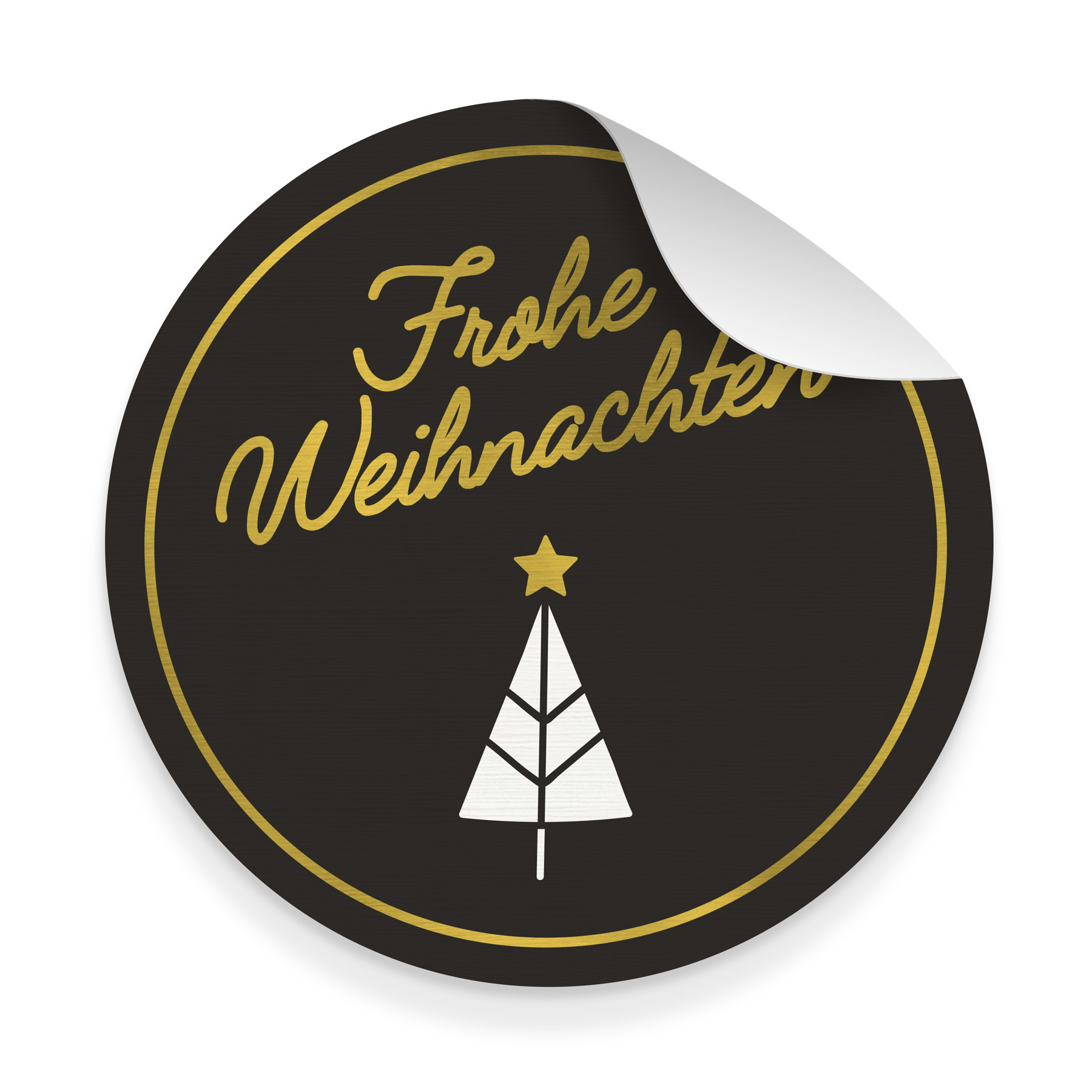 itenga 5x Aufkleber Frohe Weihnachten schwarz wei� gold ...