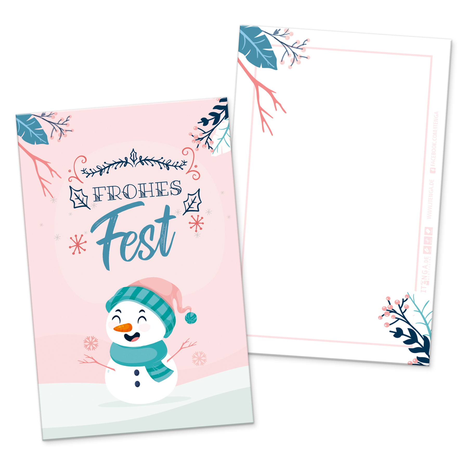 itenga 24 x Geschenkekarten Frohe Weihnachten Winterfigu...