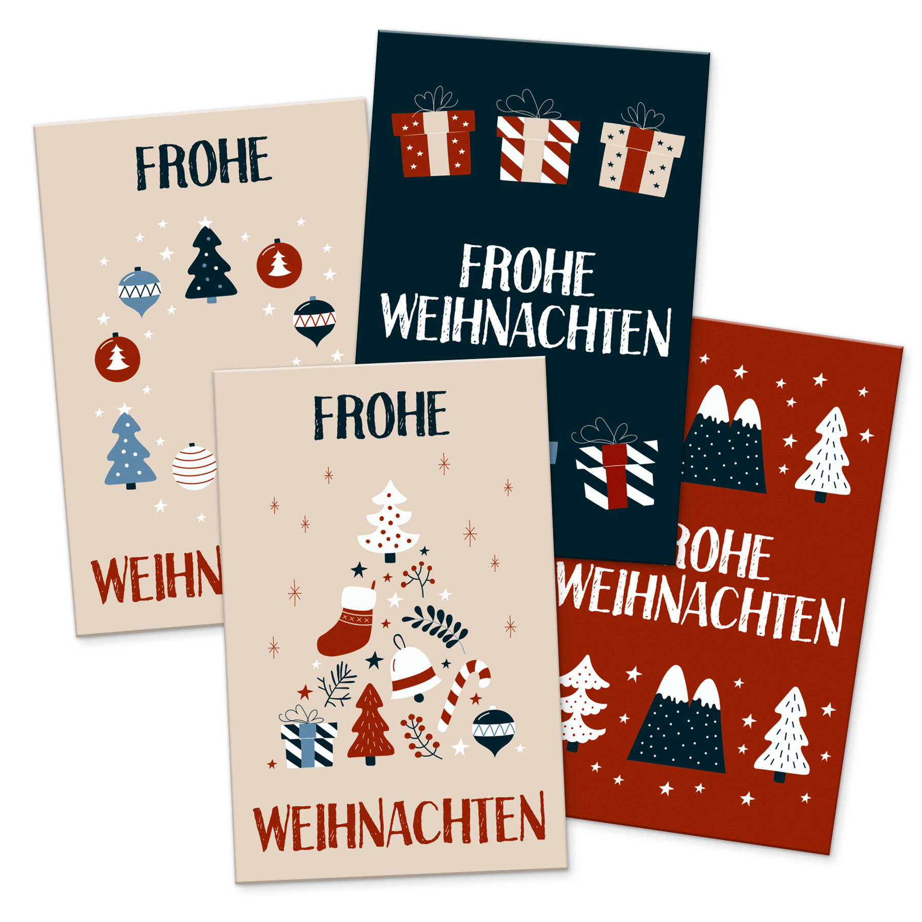 itenga 24 x Geschenkekarten Frohe Weihnachten Weihnachts...