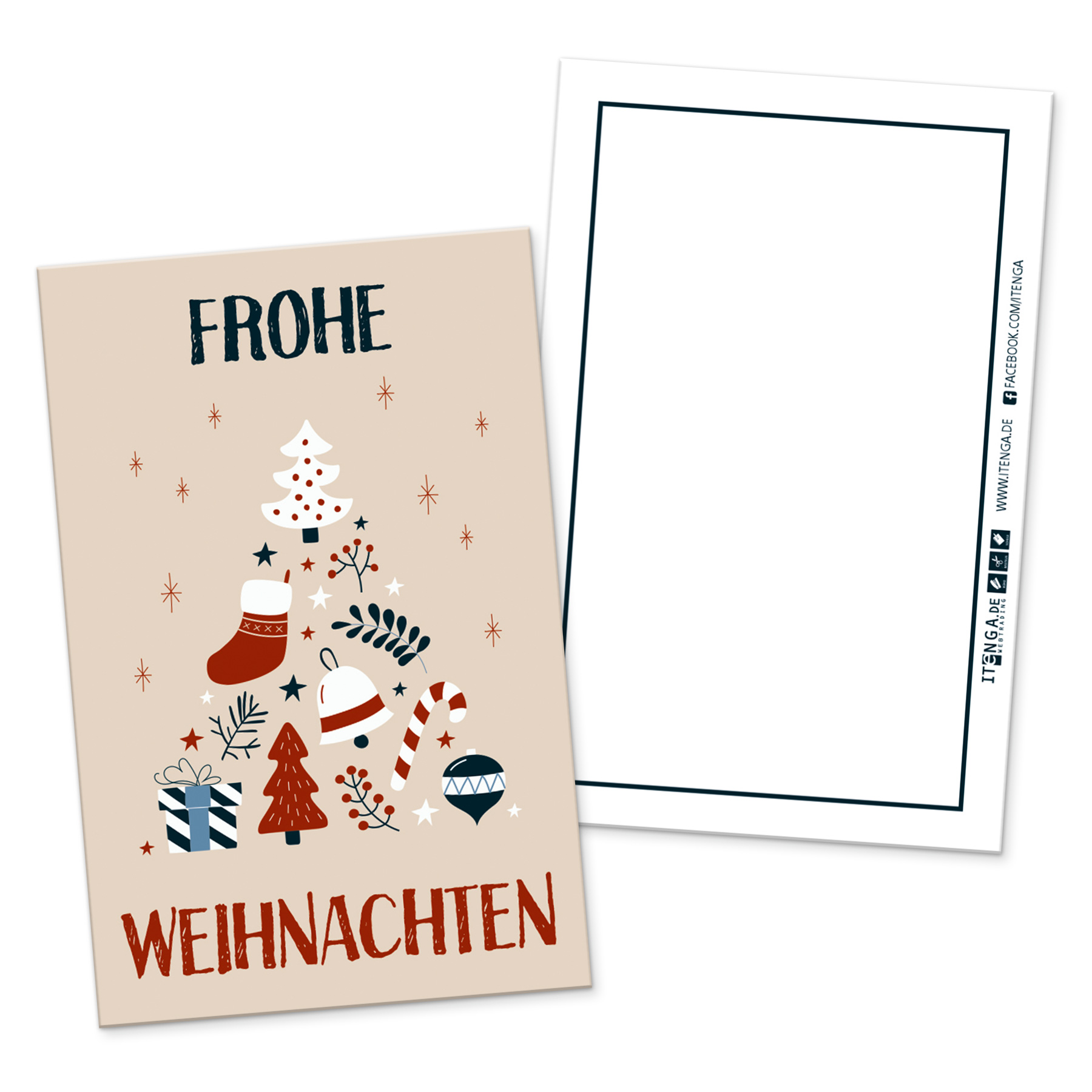 itenga 24 x Geschenkekarten Frohe Weihnachten Weihnachts...