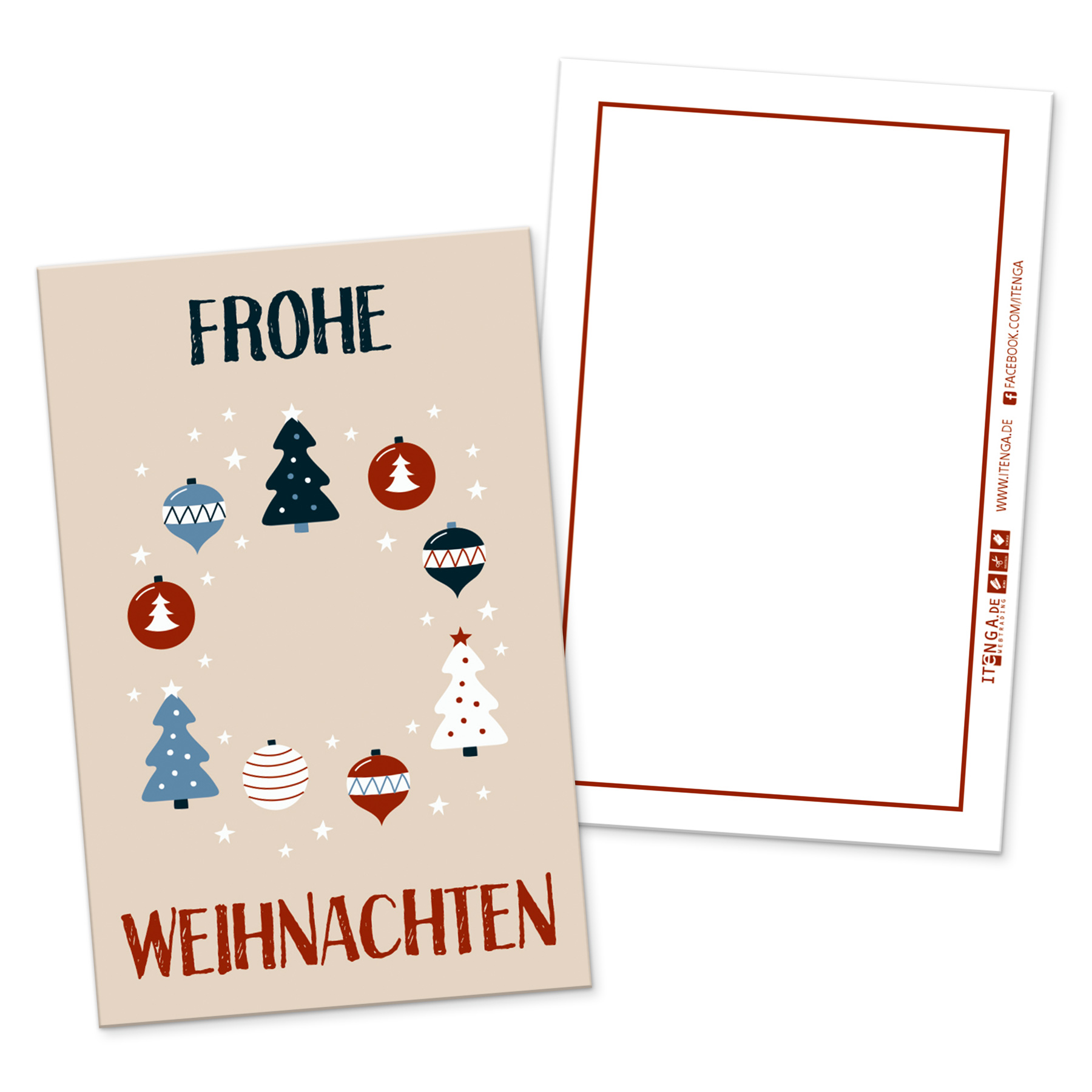 itenga 24 x Geschenkekarten Frohe Weihnachten Weihnachts...