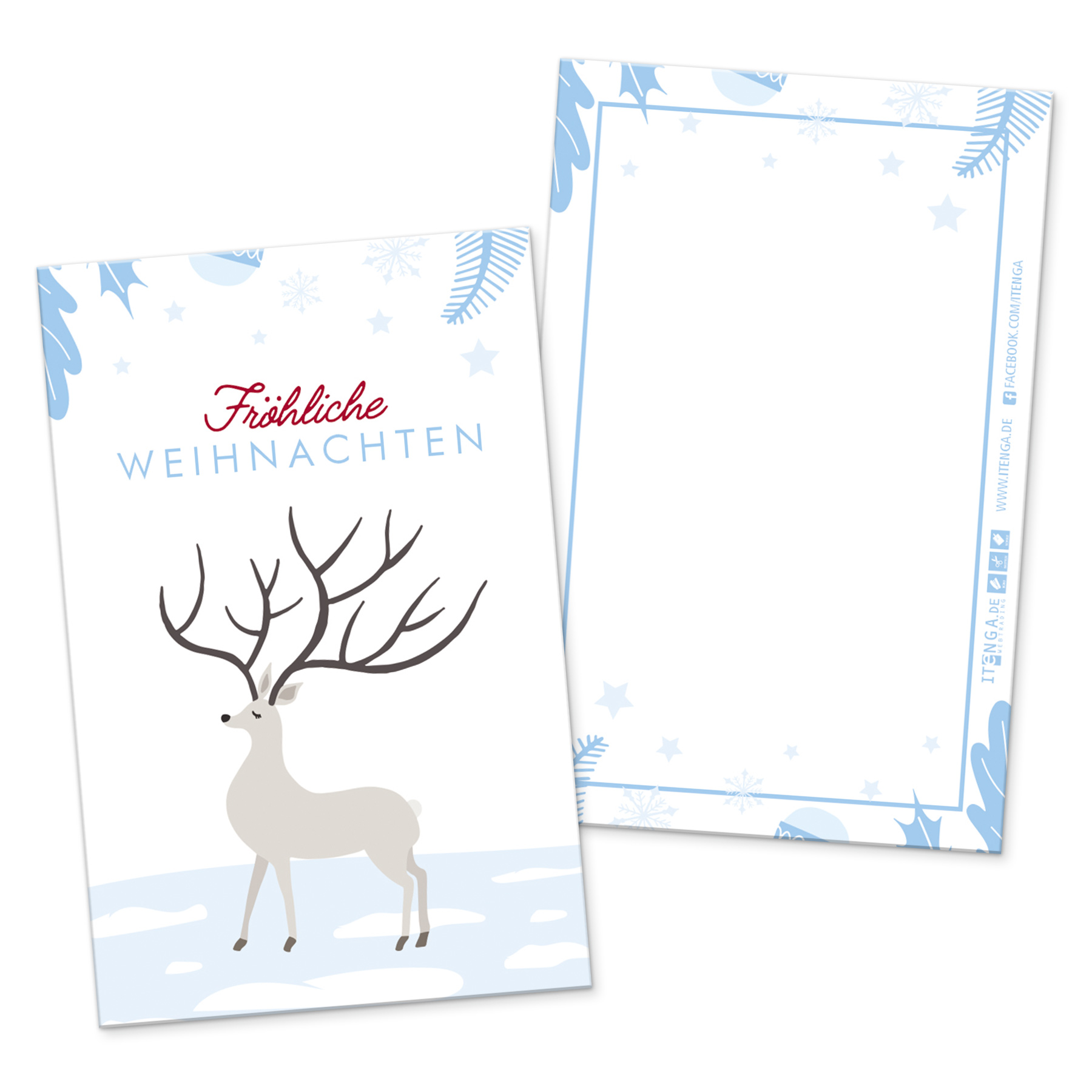 itenga 24 x Geschenkekarten Frohe Weihnachten Winterland...