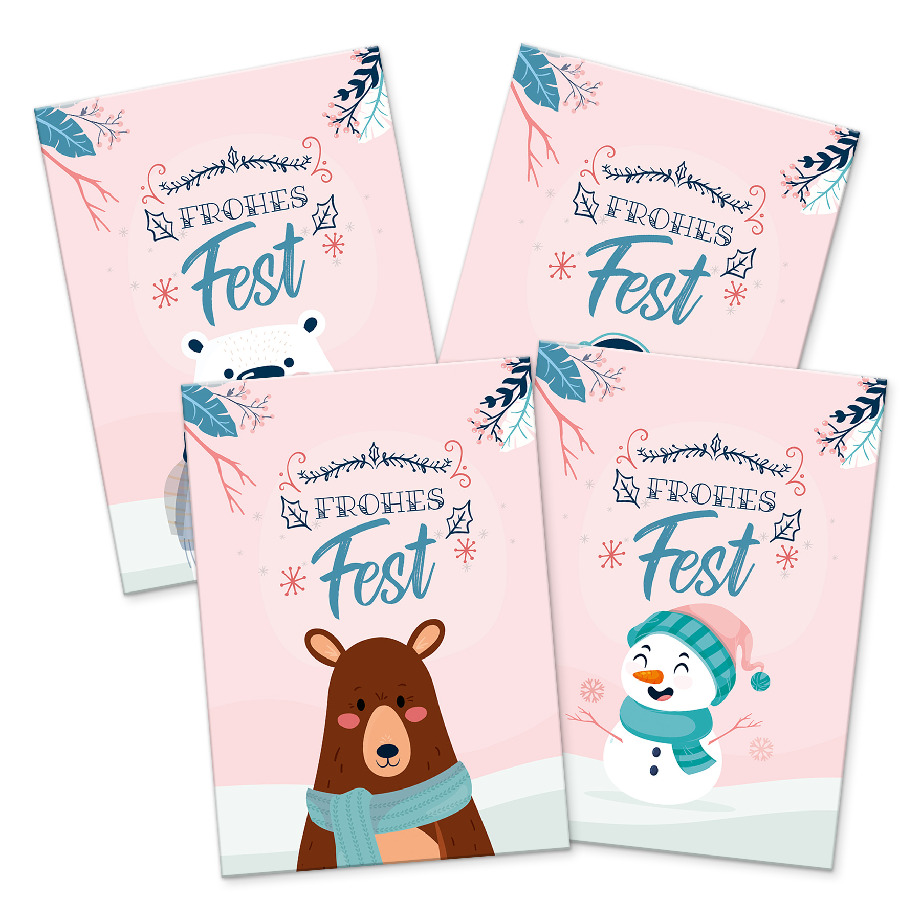 itenga 12 x Postkarte Gru�karte Frohe Weihnachten Winter...