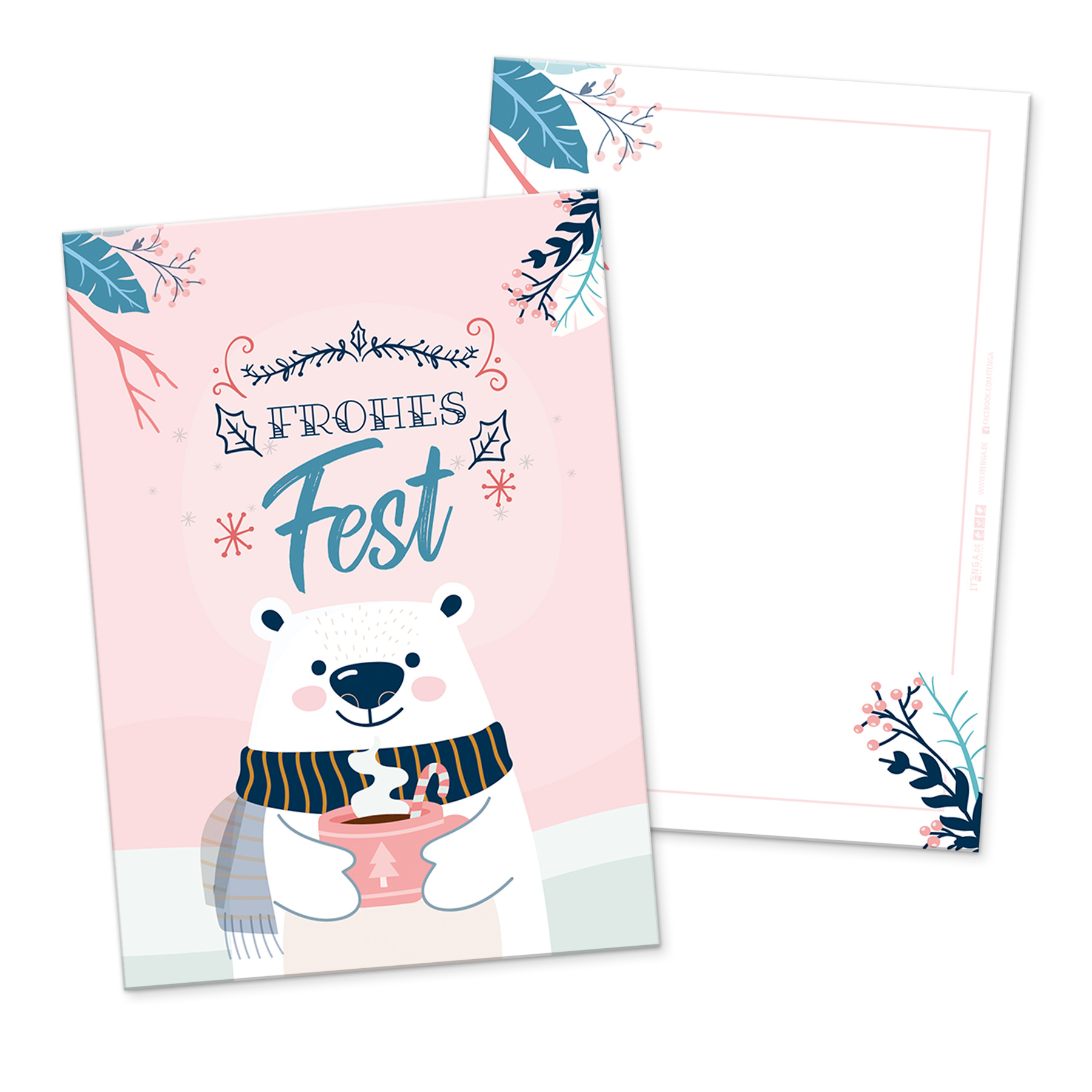 itenga 12 x Postkarte Gru�karte Frohe Weihnachten Winter...