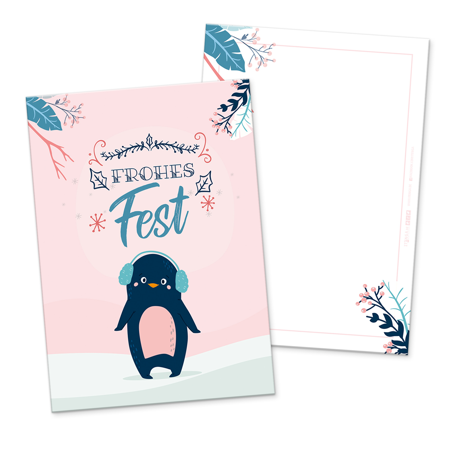 itenga 12 x Postkarte Gru�karte Frohe Weihnachten Winter...