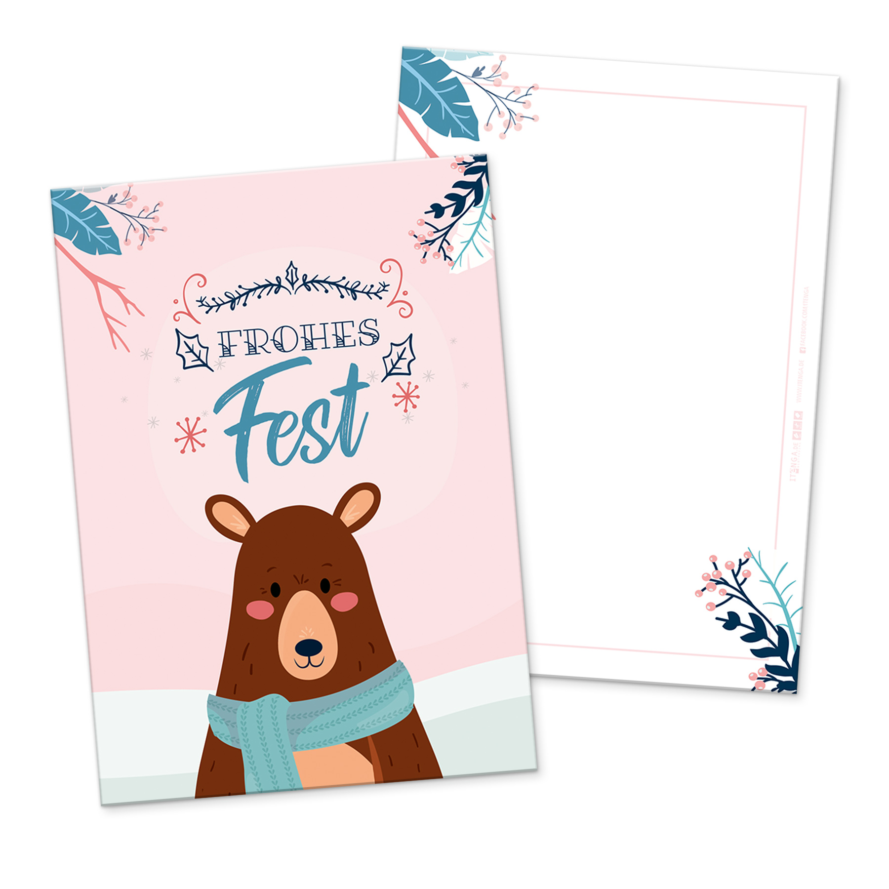 itenga 12 x Postkarte Gru�karte Frohe Weihnachten Winter...