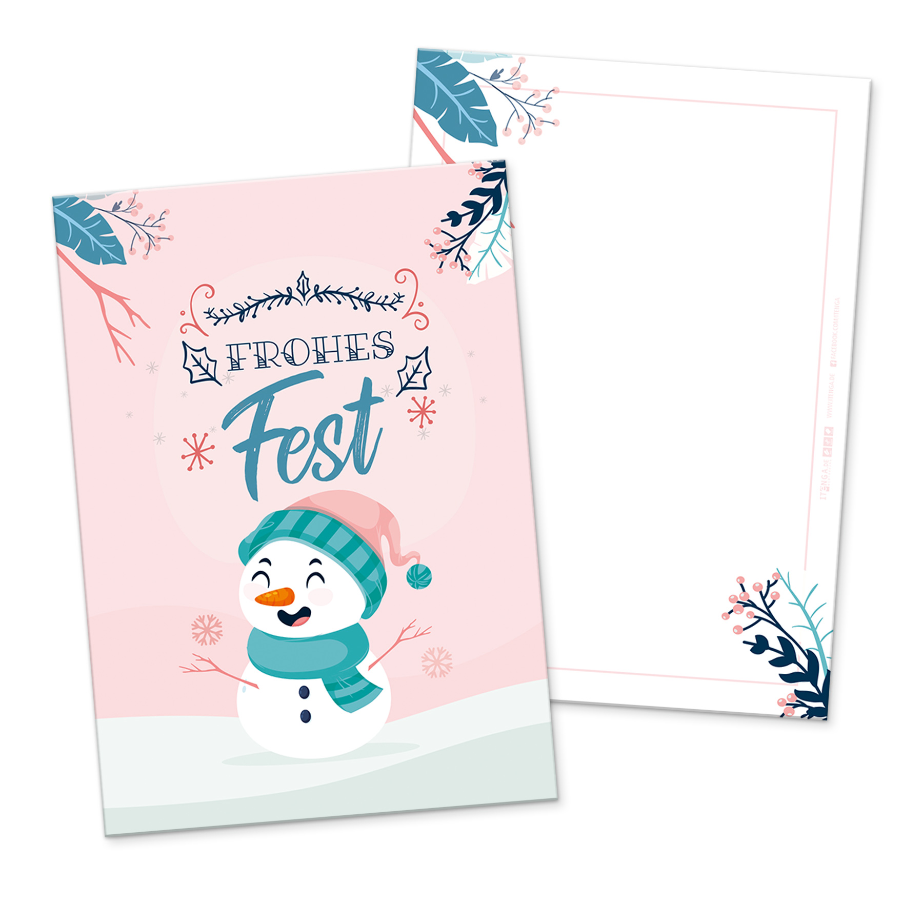 itenga 12 x Postkarte Gru�karte Frohe Weihnachten Winter...
