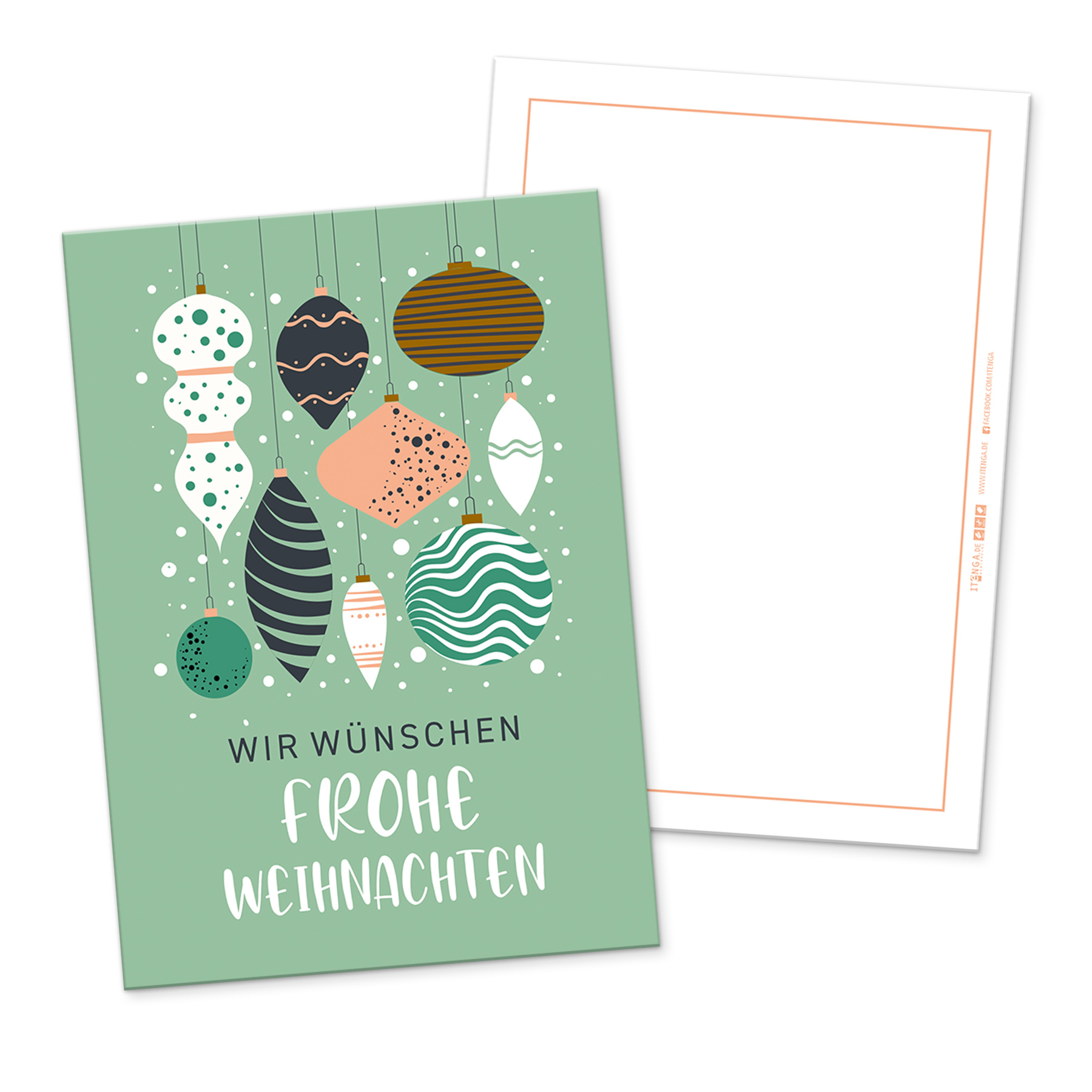 itenga 12 x Postkarte Gru�karte Frohe Weihnachten Weihna...