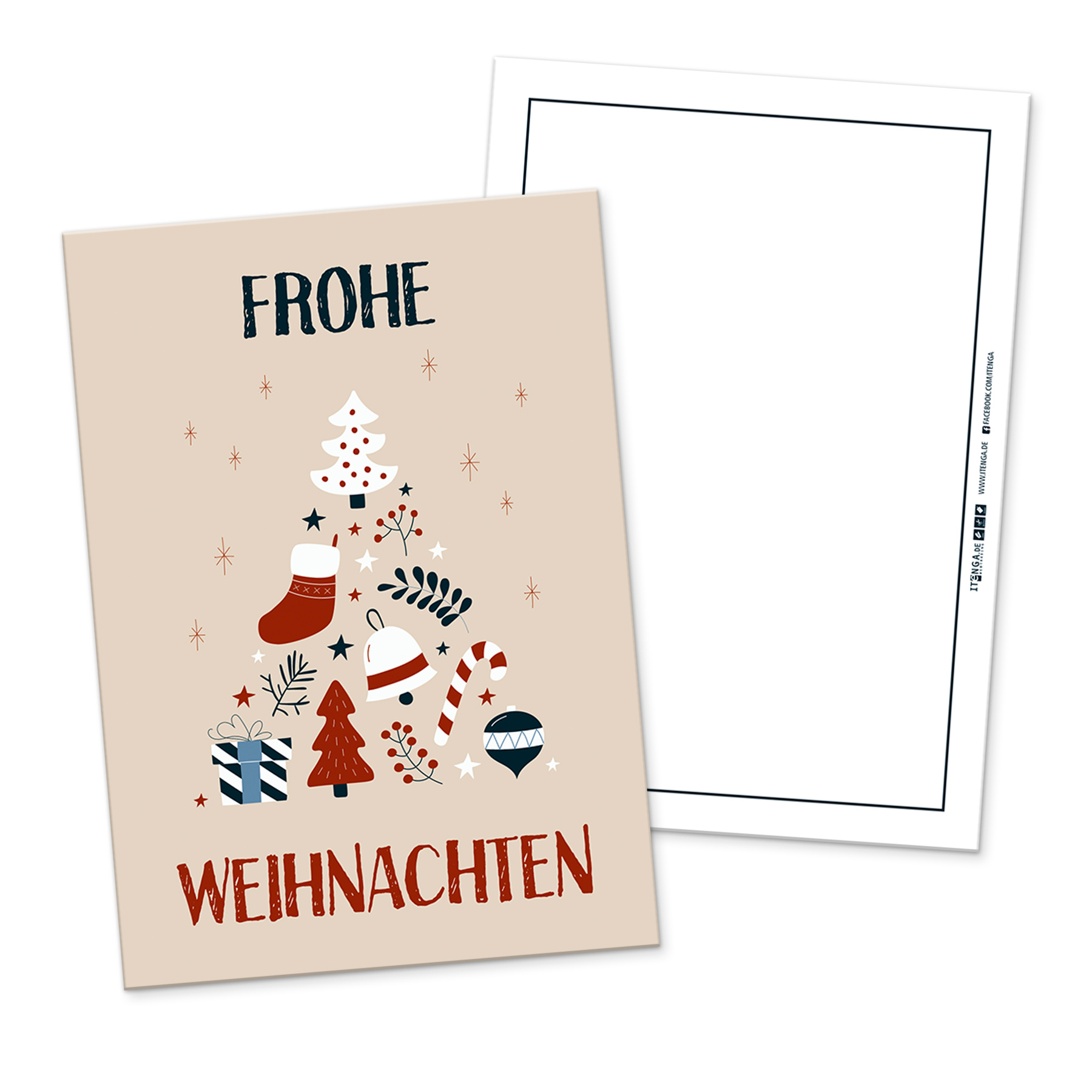 itenga 12 x Postkarte Gru�karte Frohe Weihnachten Weihna...