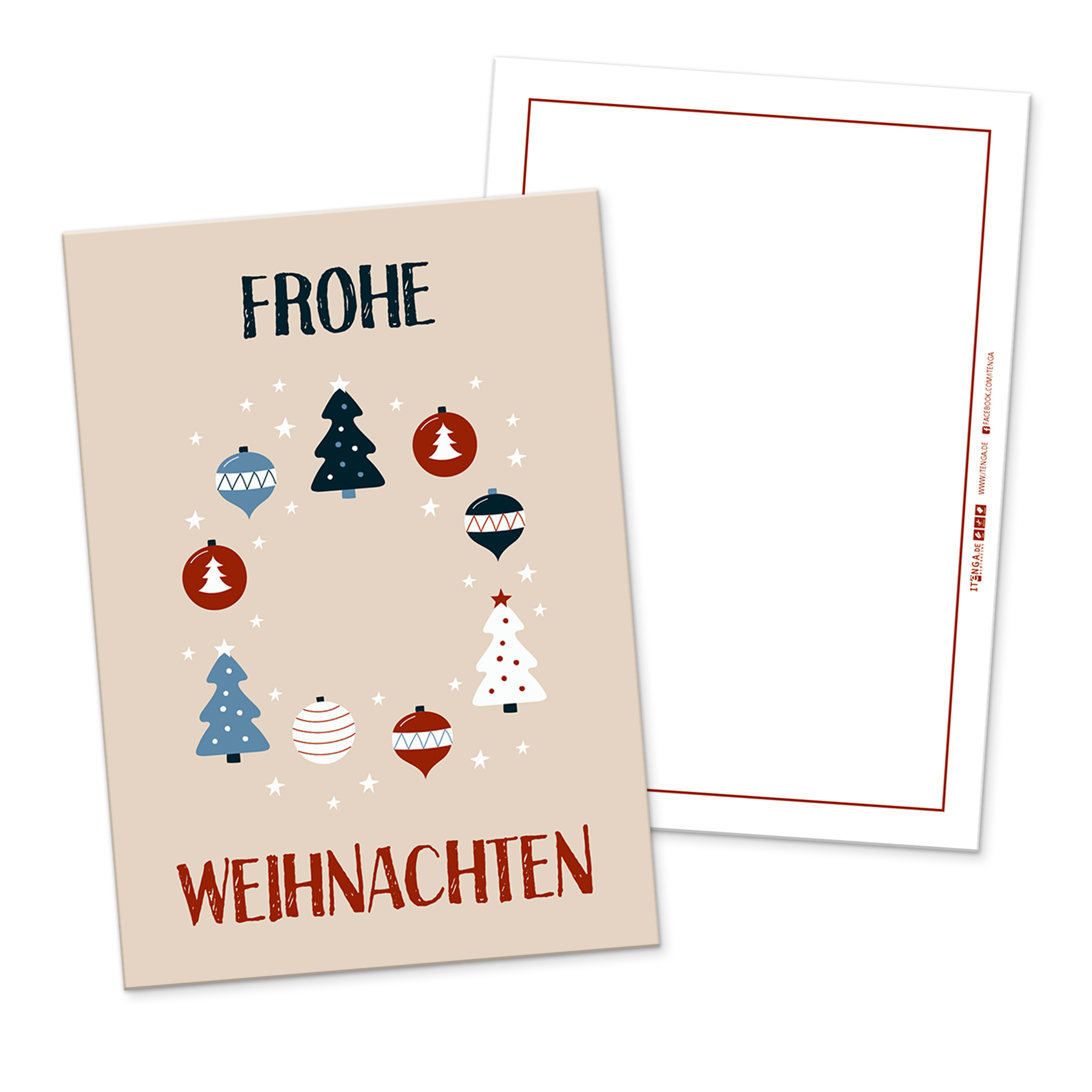 itenga 12 x Postkarte Grukarte Frohe Weihnachten Weihna...