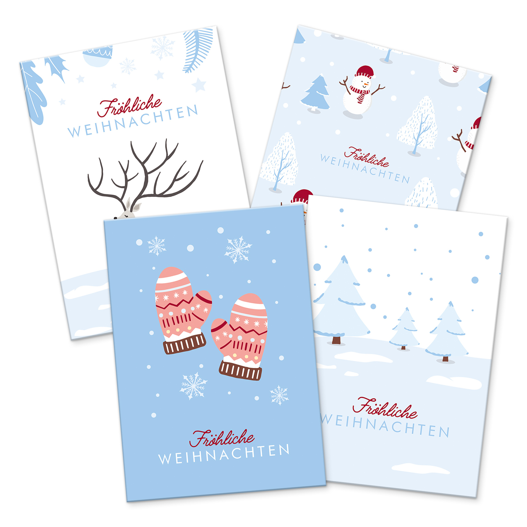 itenga 12 x Postkarte Gru�karte Frohe Weihnachten Winter...