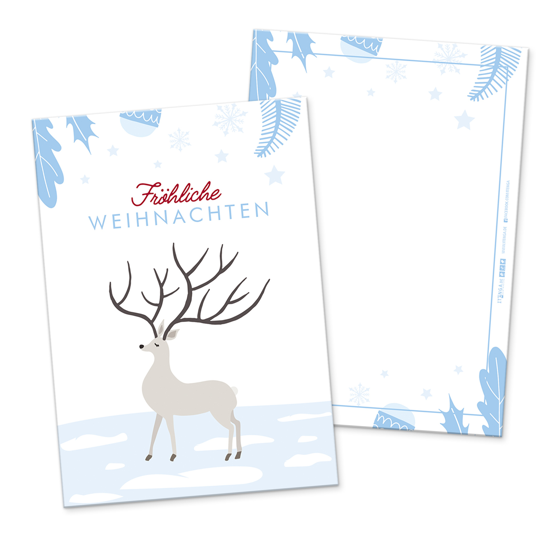 itenga 12 x Postkarte Gru�karte Frohe Weihnachten Winter...