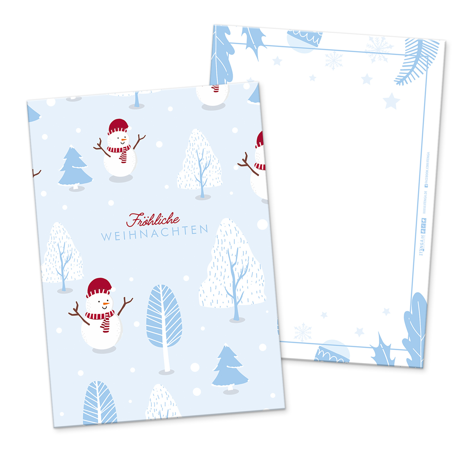 itenga 12 x Postkarte Gru�karte Frohe Weihnachten Winter...
