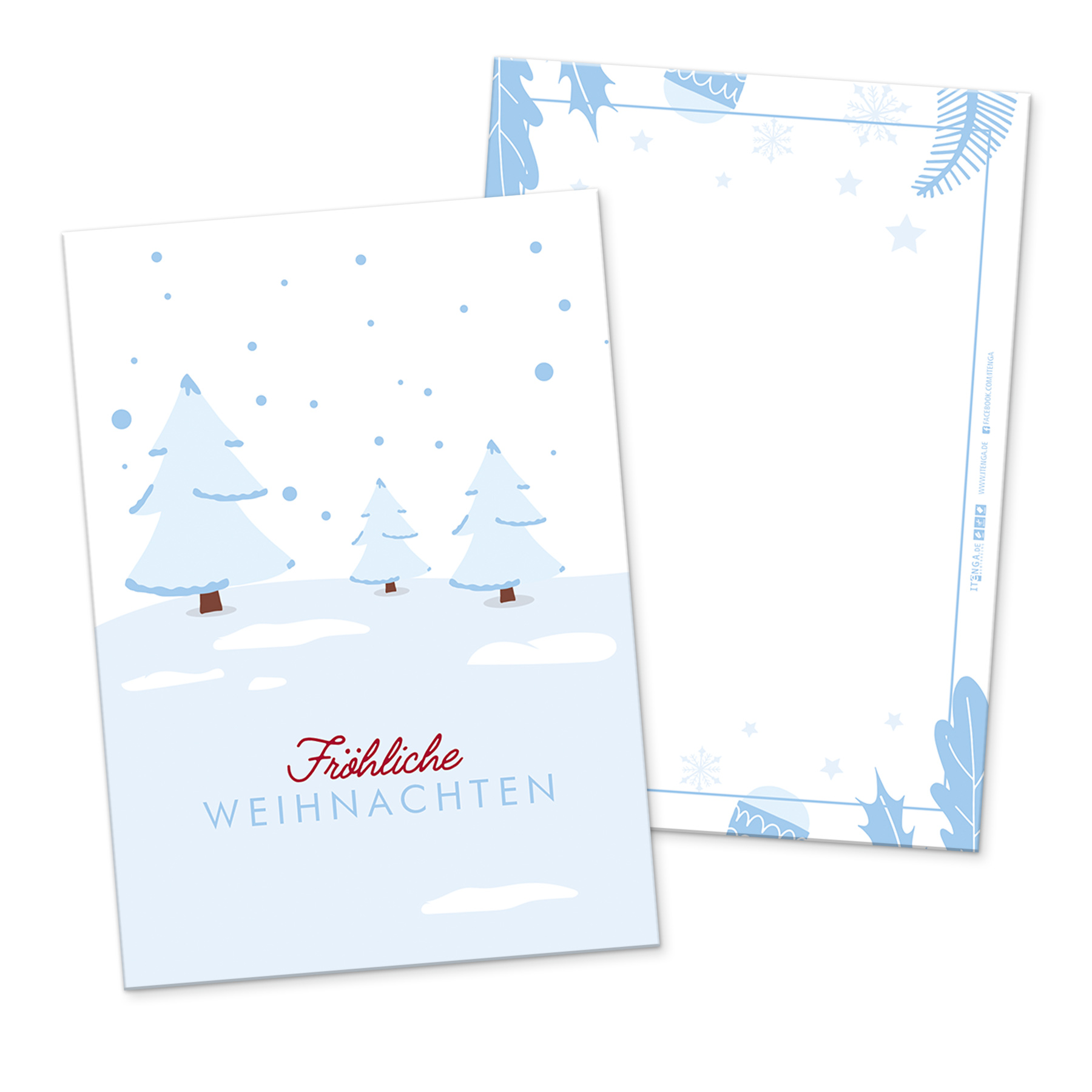 itenga 12 x Postkarte Gru�karte Frohe Weihnachten Winter...