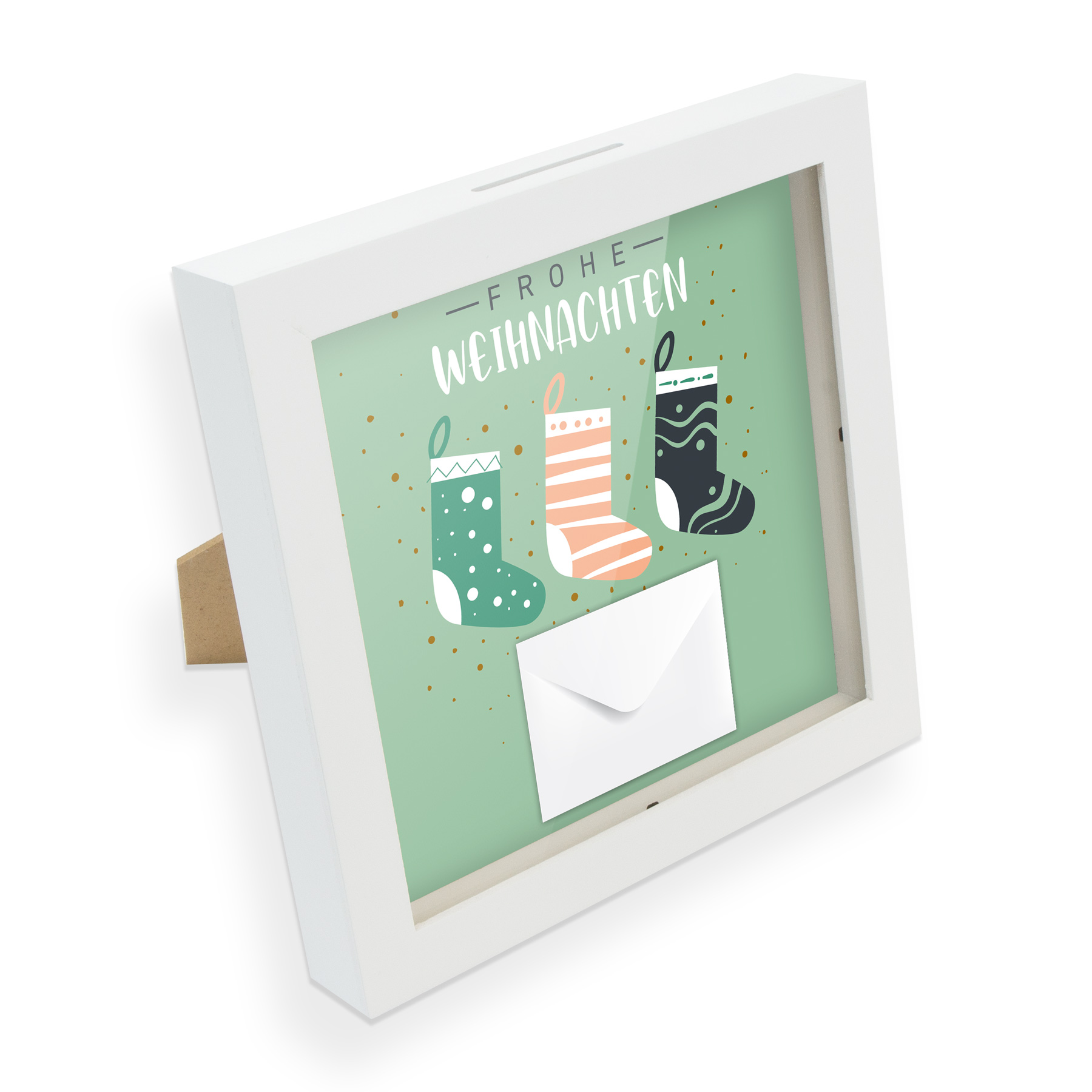 itenga Bilderrahmen Geldgeschenk Frohe Weihnachten Socke...