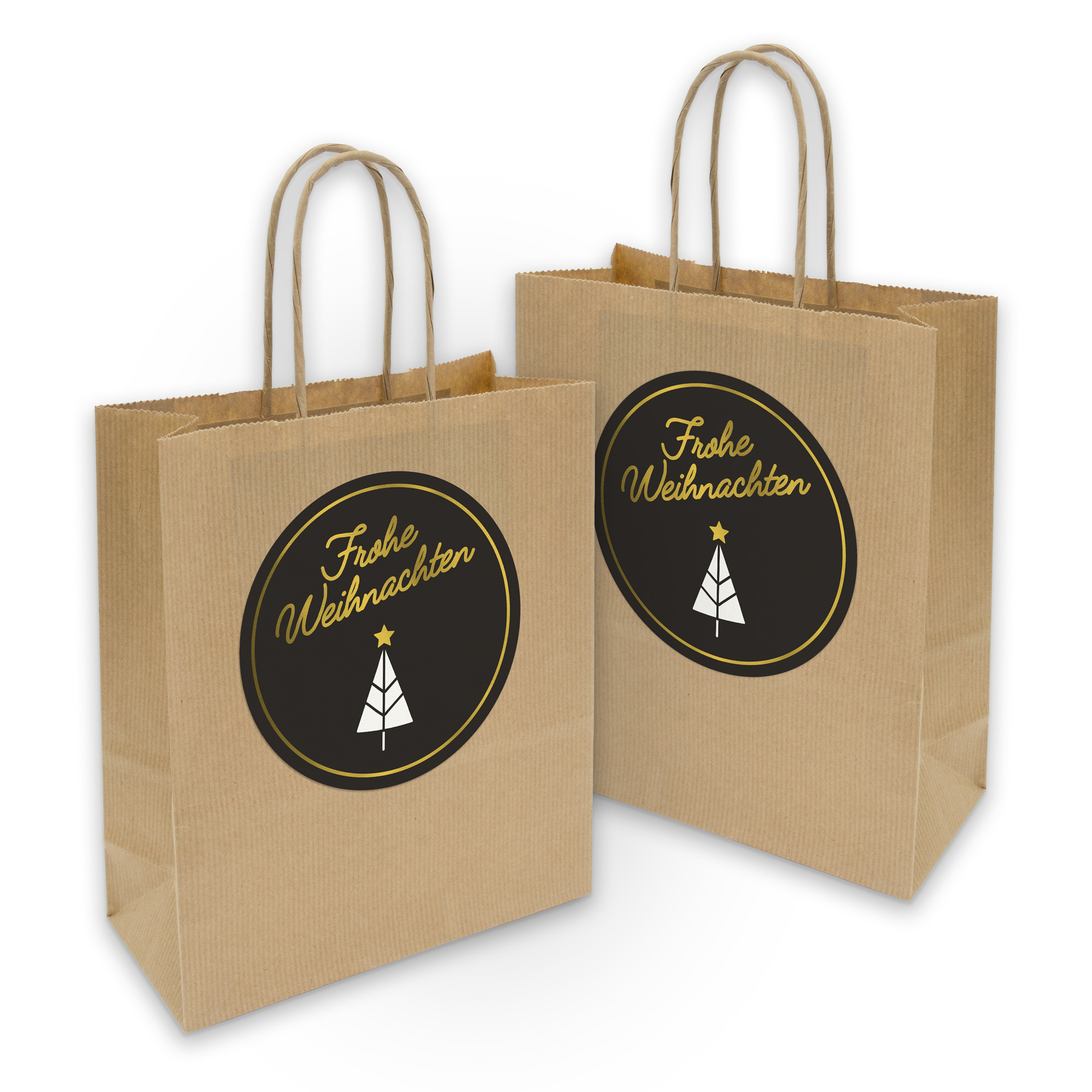 itenga 5x Kordelt�te Frohe Weihnachten schwarz wei� gold