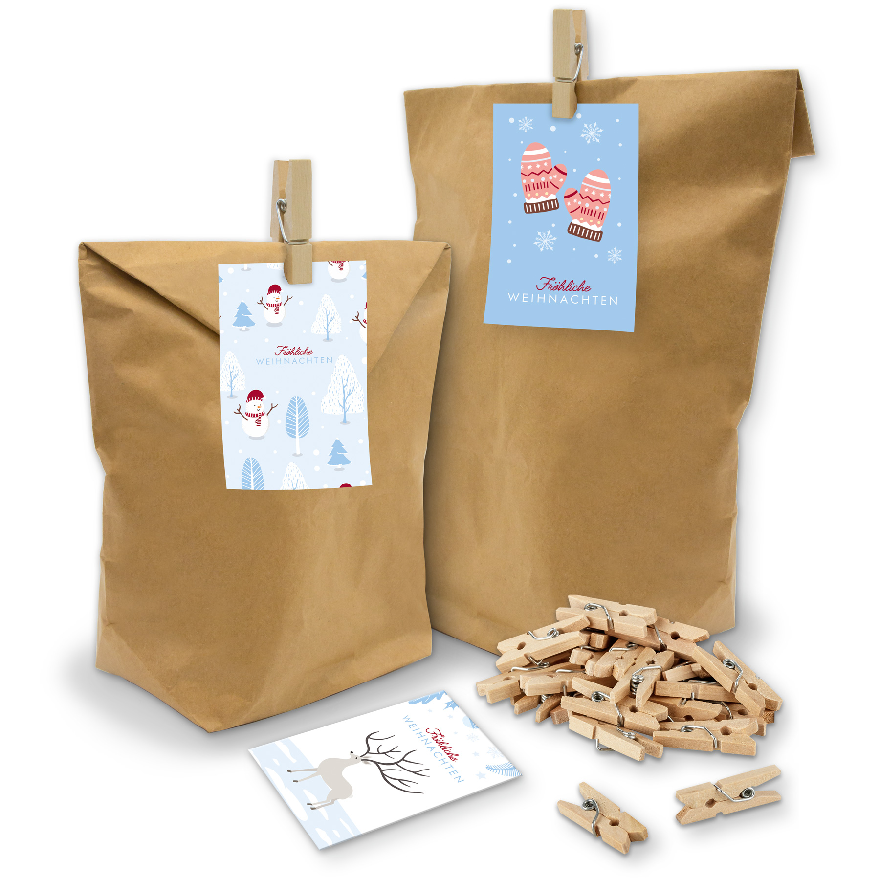 itenga 24 x T�ten mit Geschenkekarten Frohe Weihnachten ...