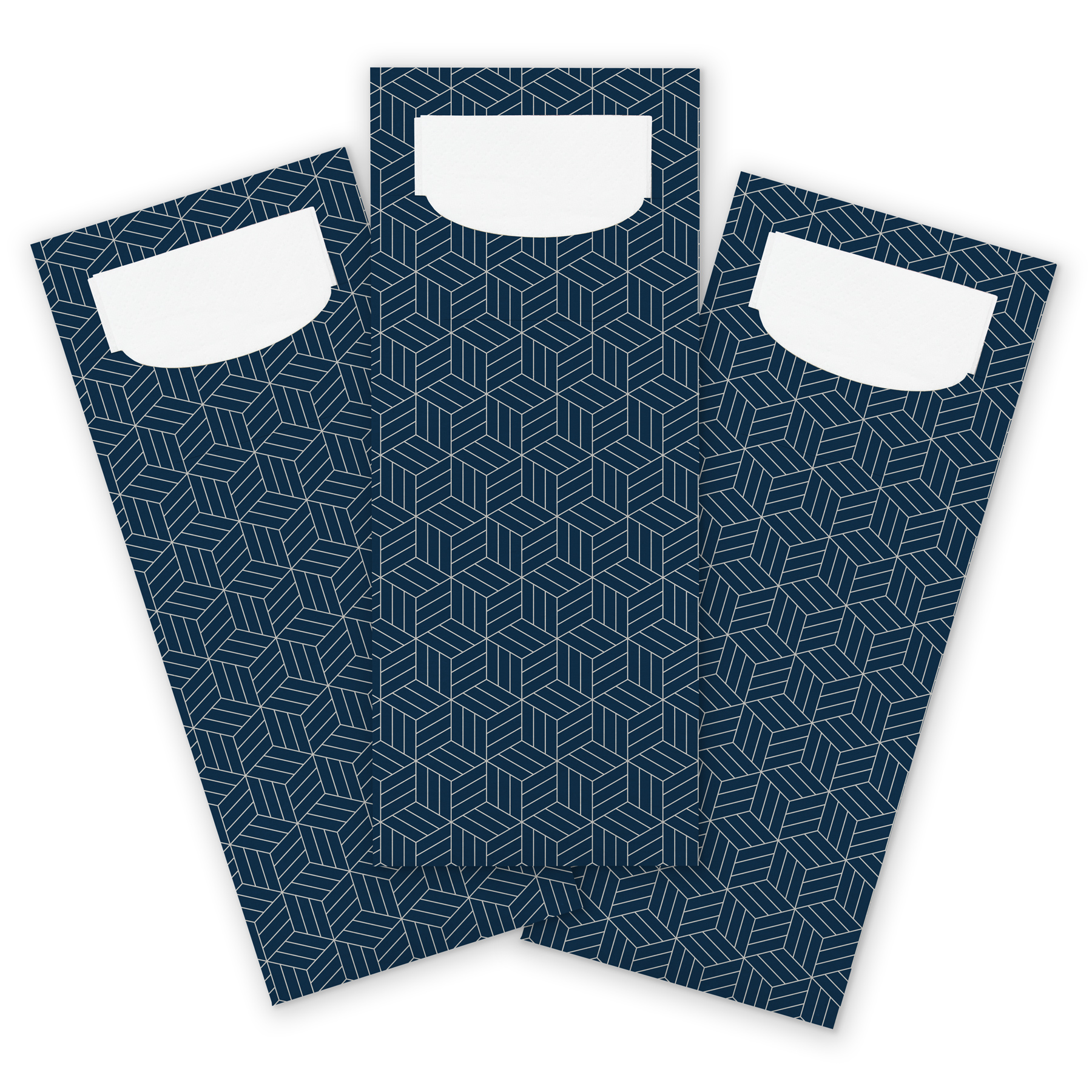 itenga 100x Bestecktasche aus Papier Muster Geometrie DU...