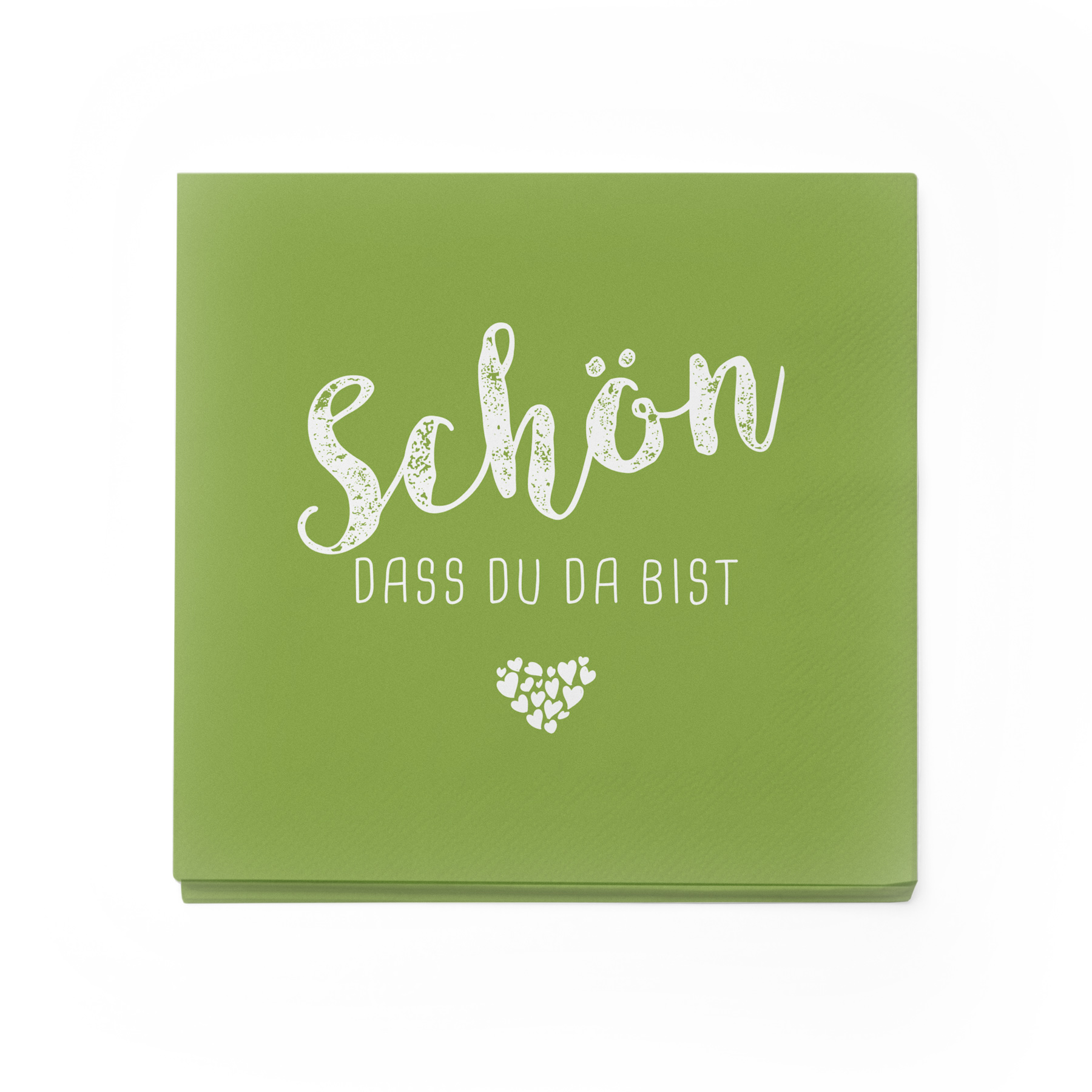 itenga 20x Serviette Sch�n dass du da bist fr�hlingsgr�n...