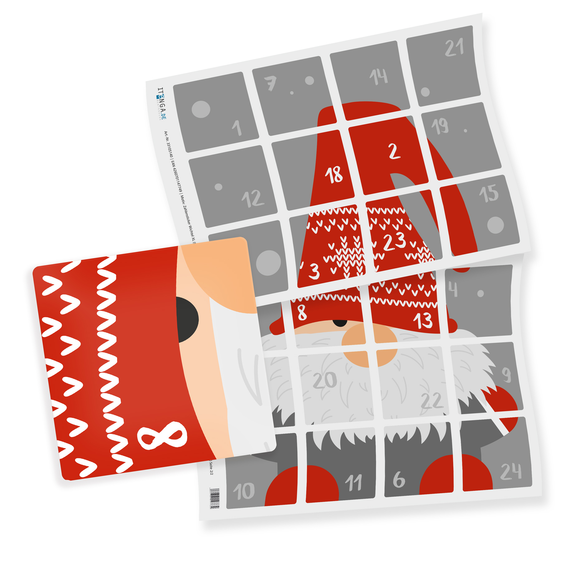 itenga SET Adventskalender zum F�llen W�rfel 6,5cm (au�e...