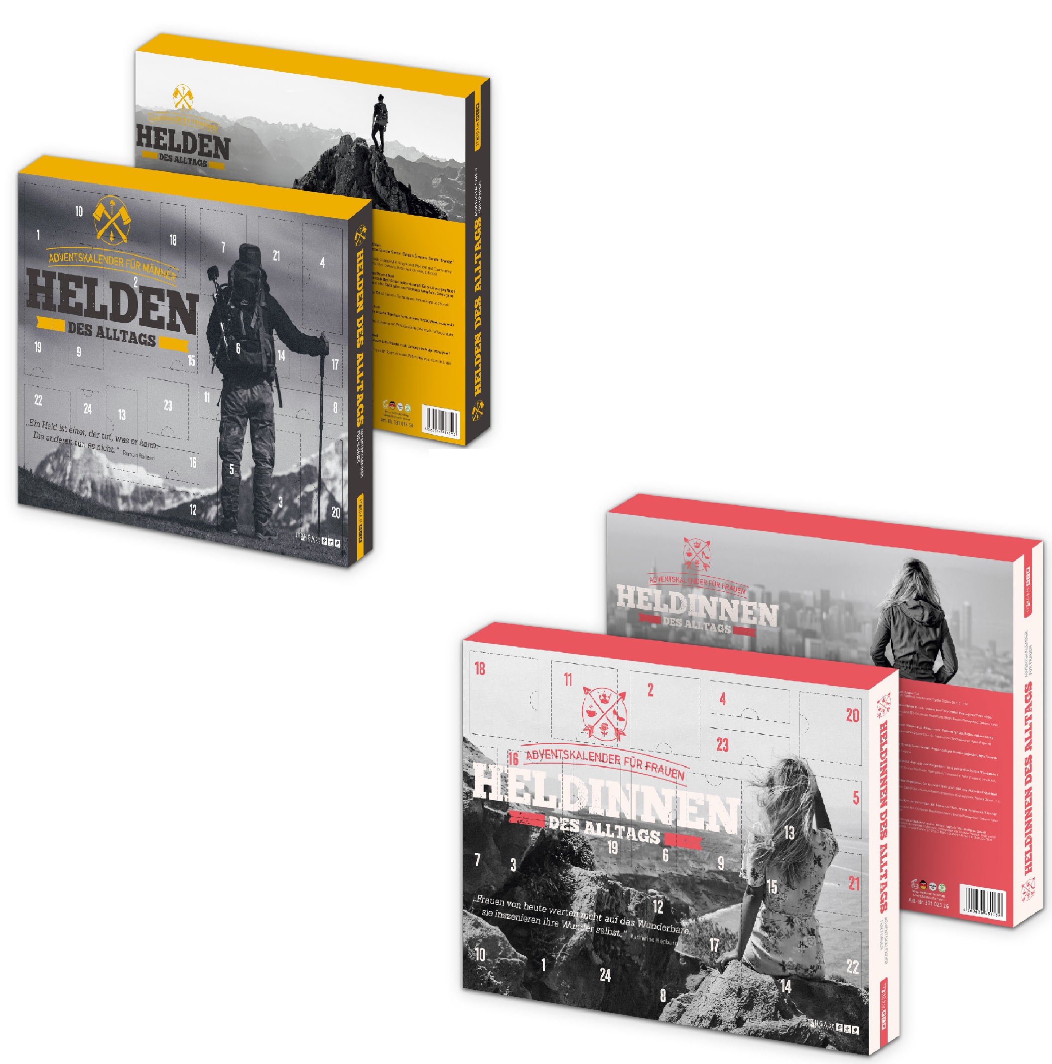 itenga Adventskalender Set Helden & Heldinnen (gelb und ...